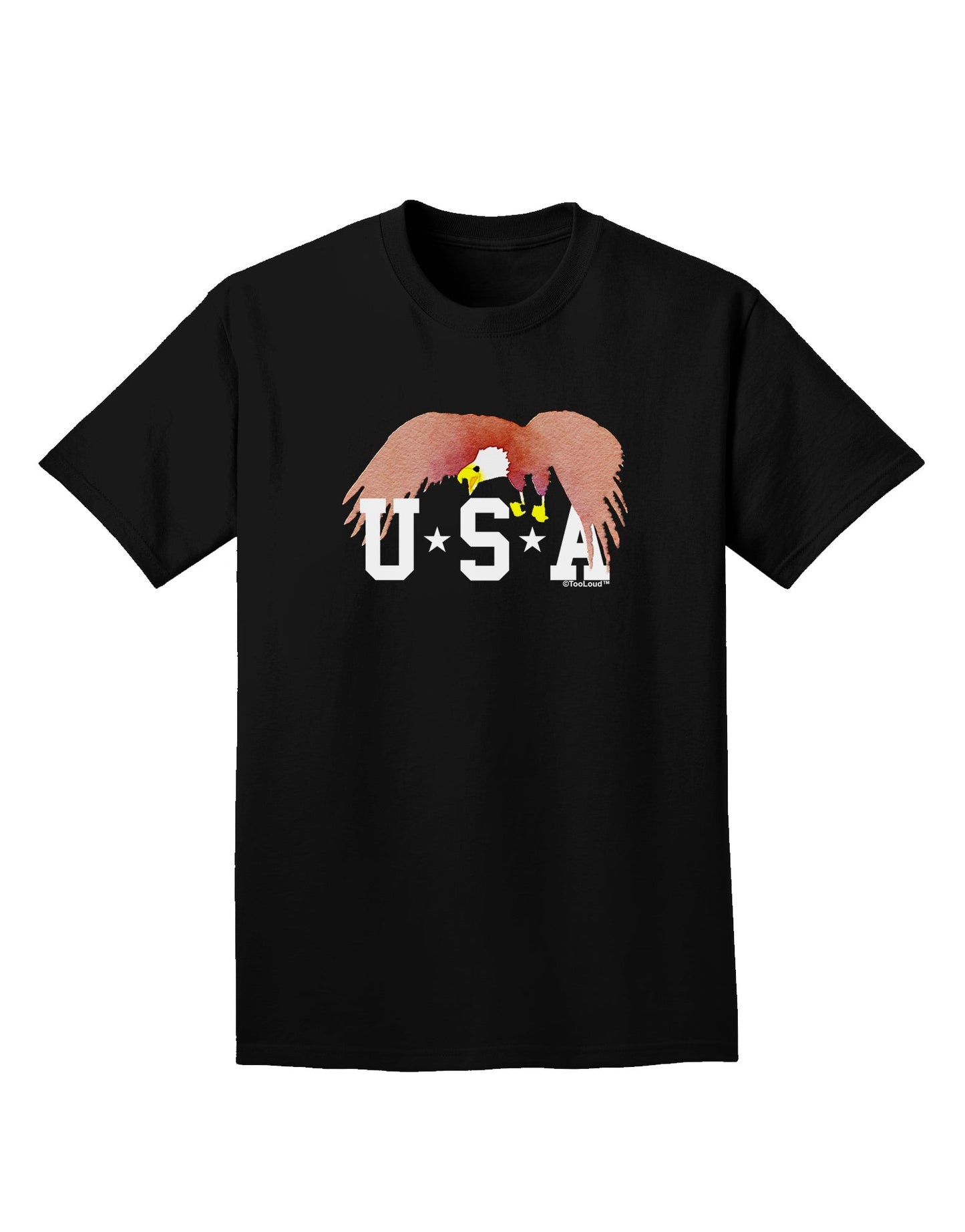 Bald Eagle USA Adult Dark T-Shirt-Mens T-Shirt-TooLoud-Black-Small-Davson Sales