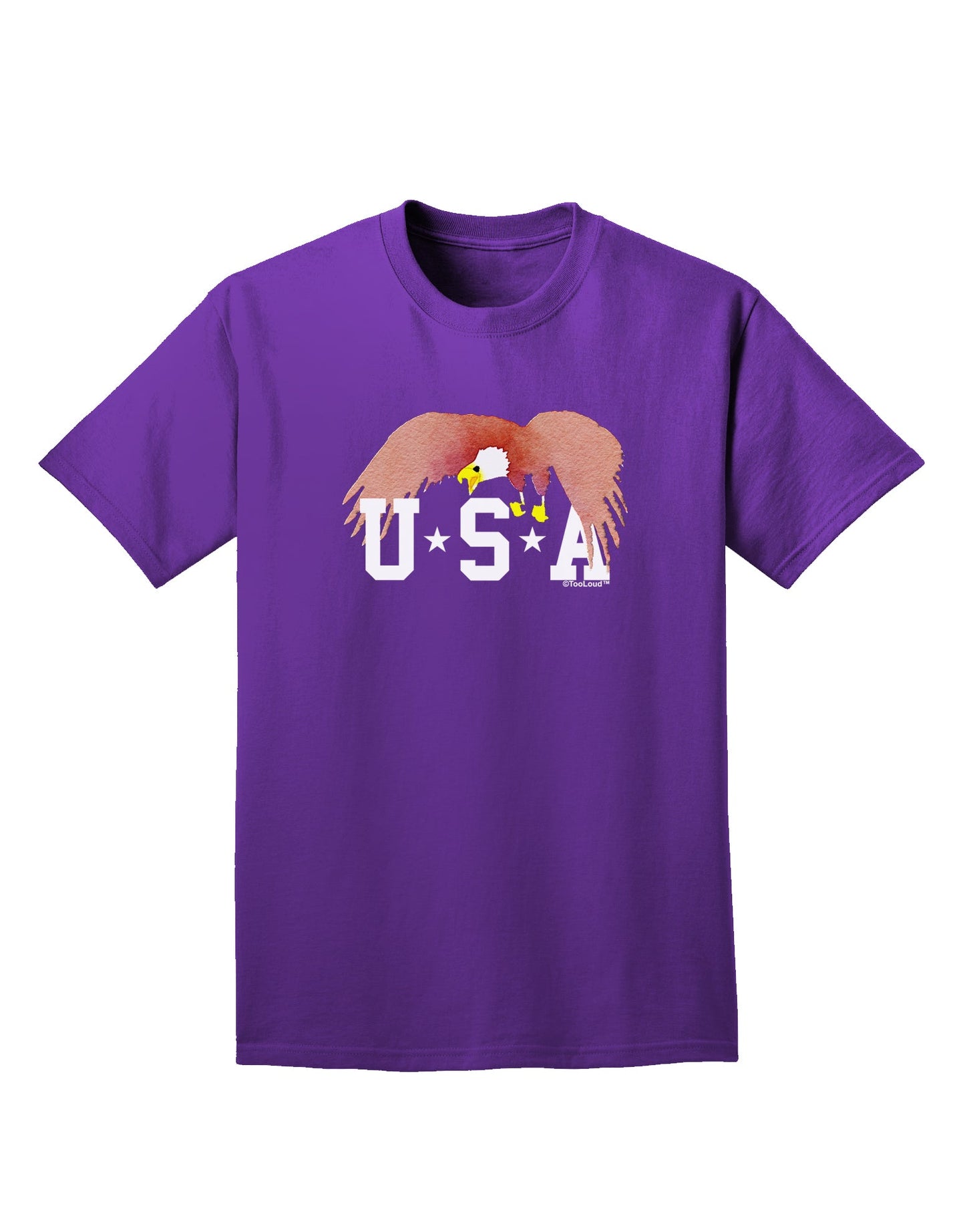 Bald Eagle USA Adult Dark T-Shirt-Mens T-Shirt-TooLoud-Purple-Small-Davson Sales