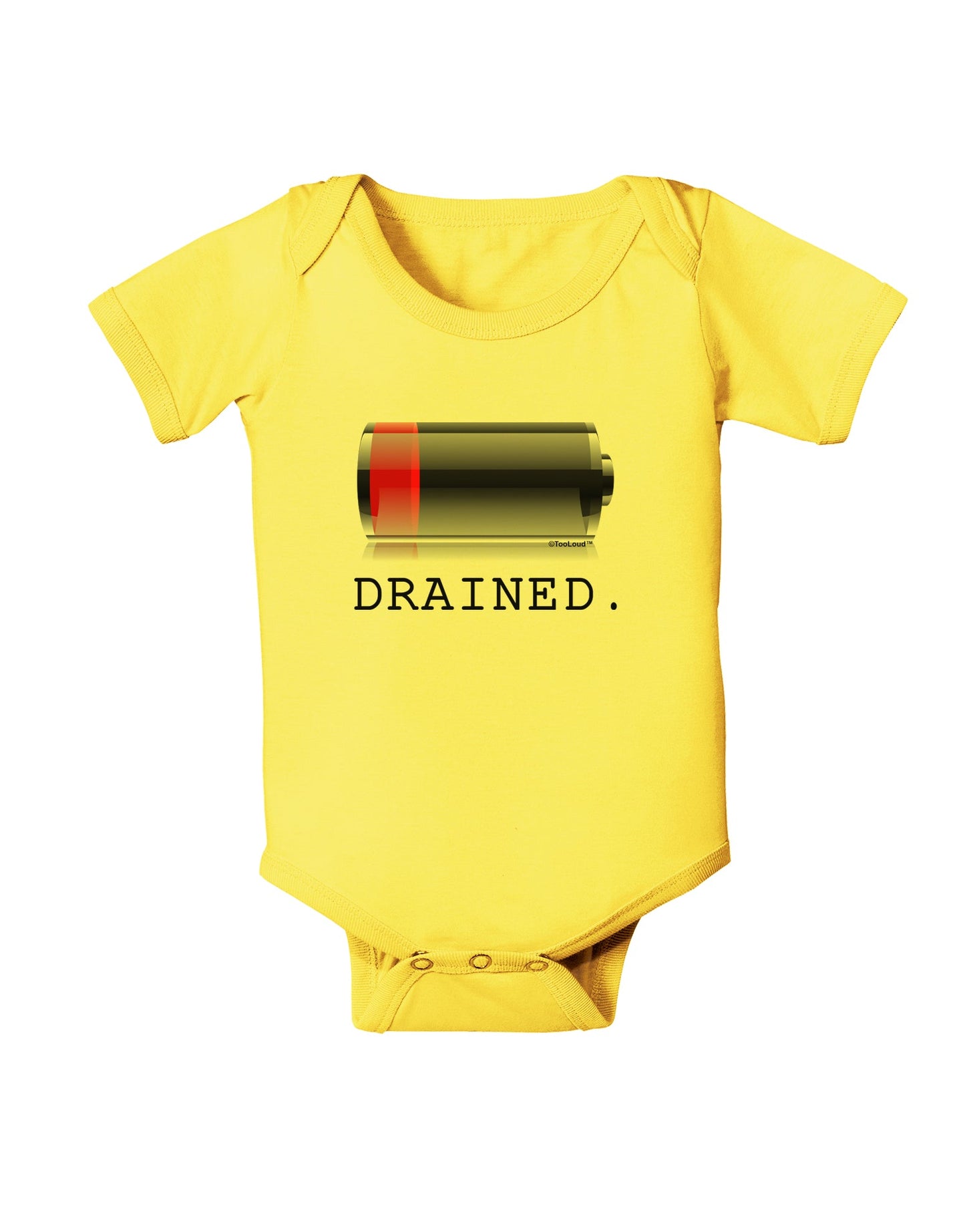 Battery Drained Baby Romper Bodysuit-Baby Romper-TooLoud-Yellow-06-Months-Davson Sales