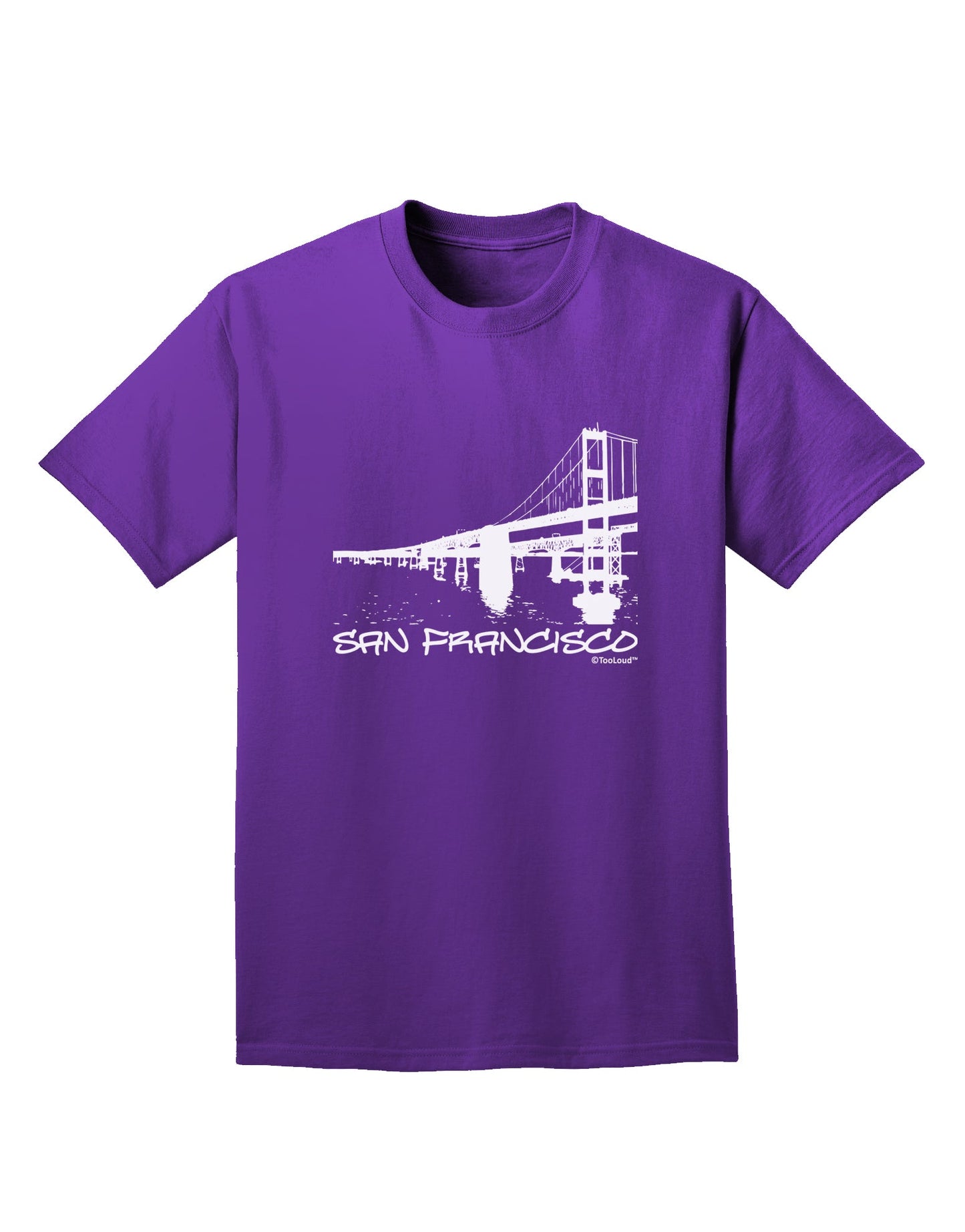 Bay Bridge Cutout Design - San Francisco Adult Dark T-Shirt by TooLoud-Mens T-Shirt-TooLoud-Purple-Small-Davson Sales