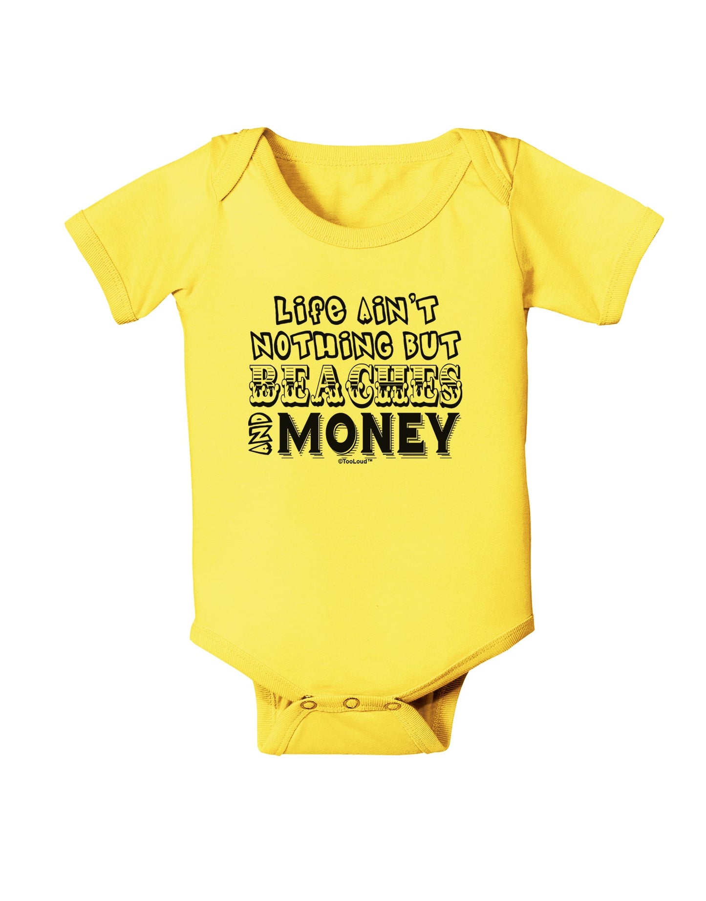 Beaches and Money Baby Romper Bodysuit by TooLoud-Baby Romper-TooLoud-Yellow-06-Months-Davson Sales