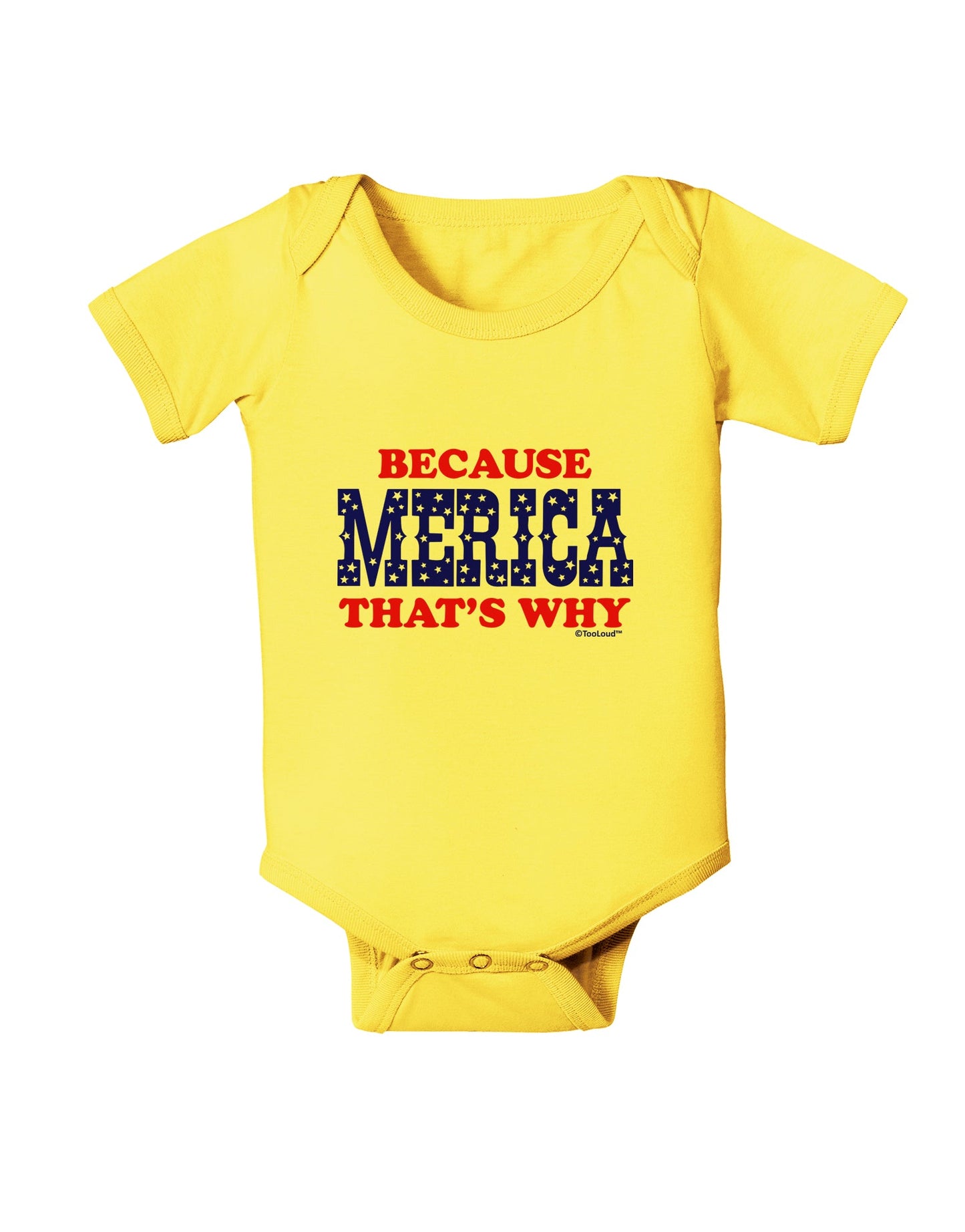 Because Merica That's Why Baby Romper Bodysuit-Baby Romper-TooLoud-Yellow-06-Months-Davson Sales
