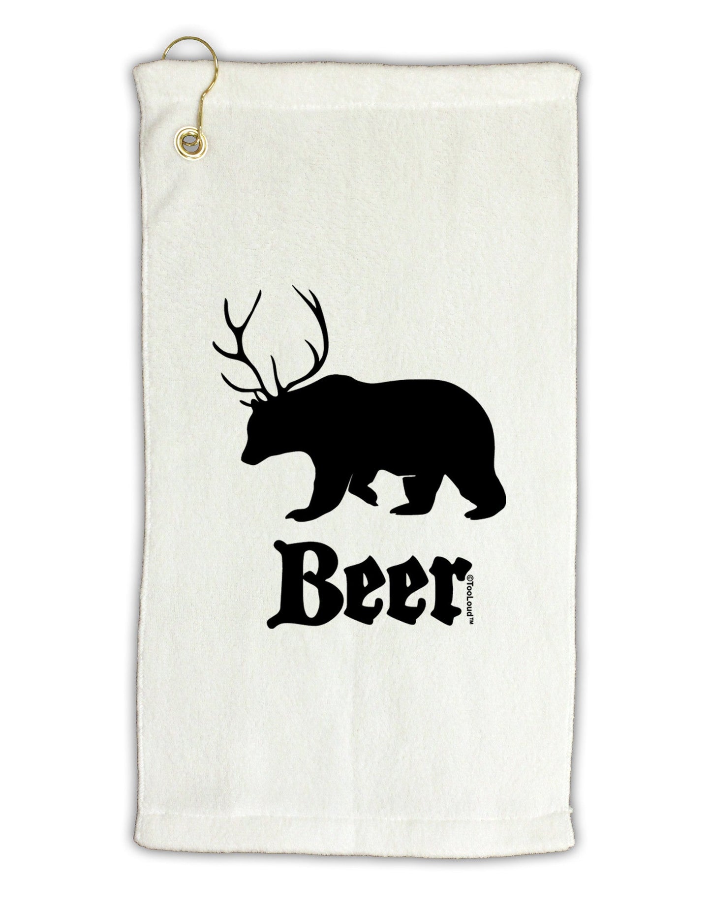 Beer Animal Micro Terry Gromet Golf Towel 11"x19-Golf Towel-TooLoud-White-Davson Sales