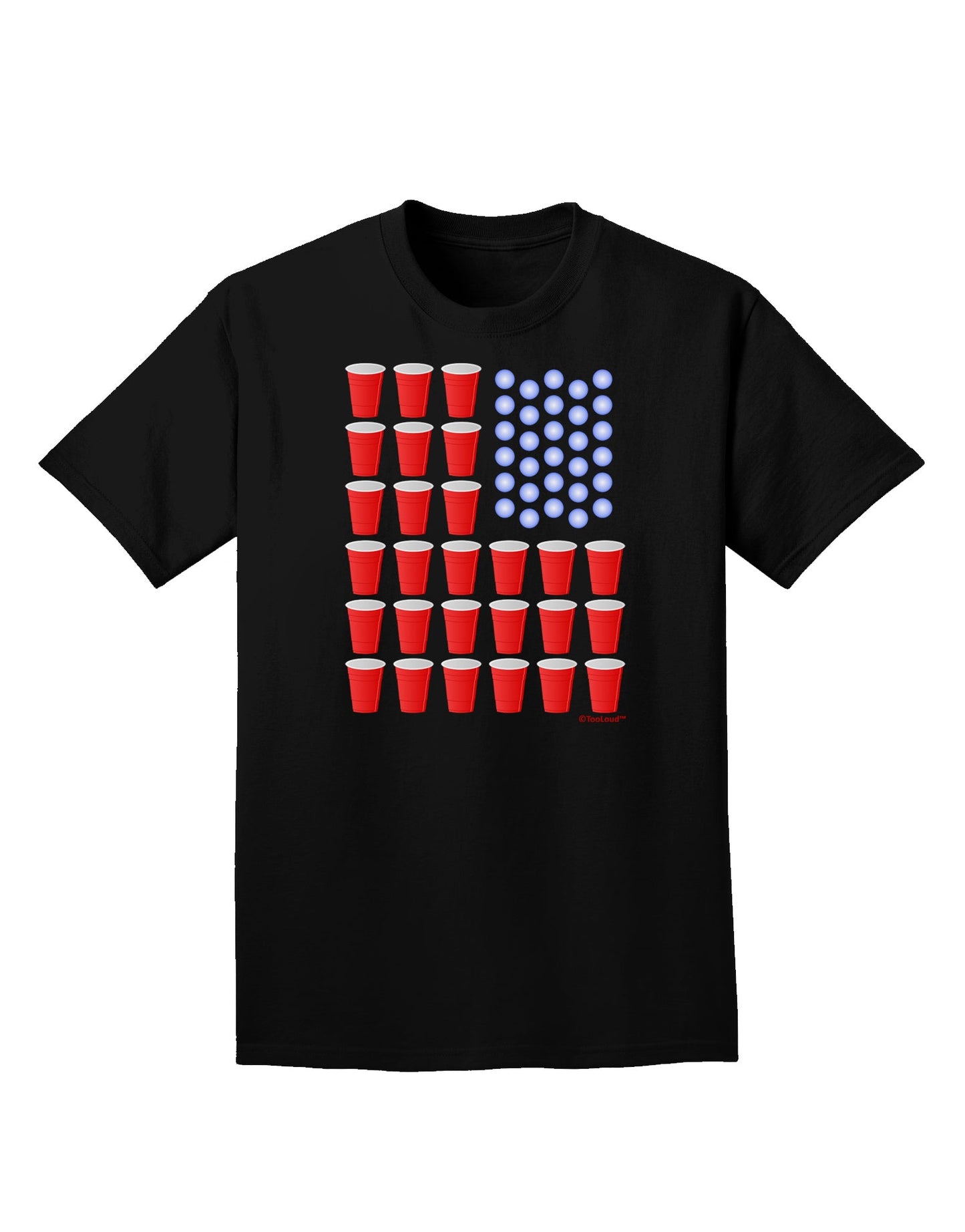 Beer Pong Flag Adult Dark T-Shirt-Mens T-Shirt-TooLoud-Black-Small-Davson Sales
