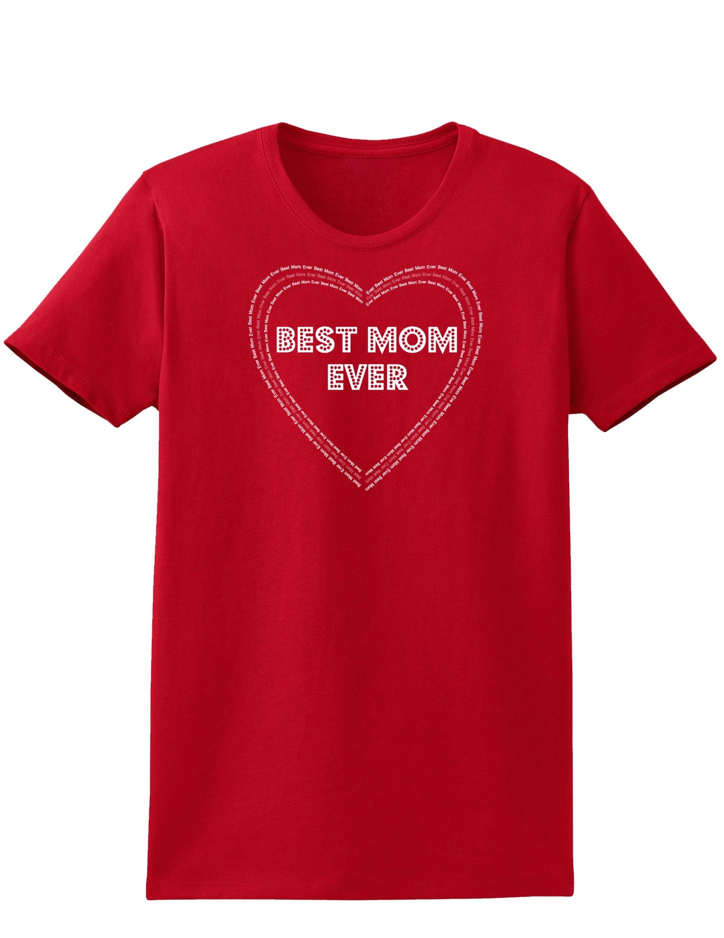 Best Mom Ever Heart Text Womens Dark T-Shirt-TooLoud-Red-X-Small-Davson Sales