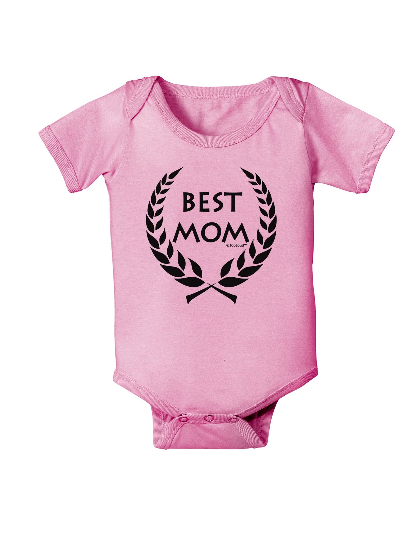 Best Mom - Wreath Design Baby Romper Bodysuit by TooLoud-Baby Romper-TooLoud-Light-Pink-06-Months-Davson Sales