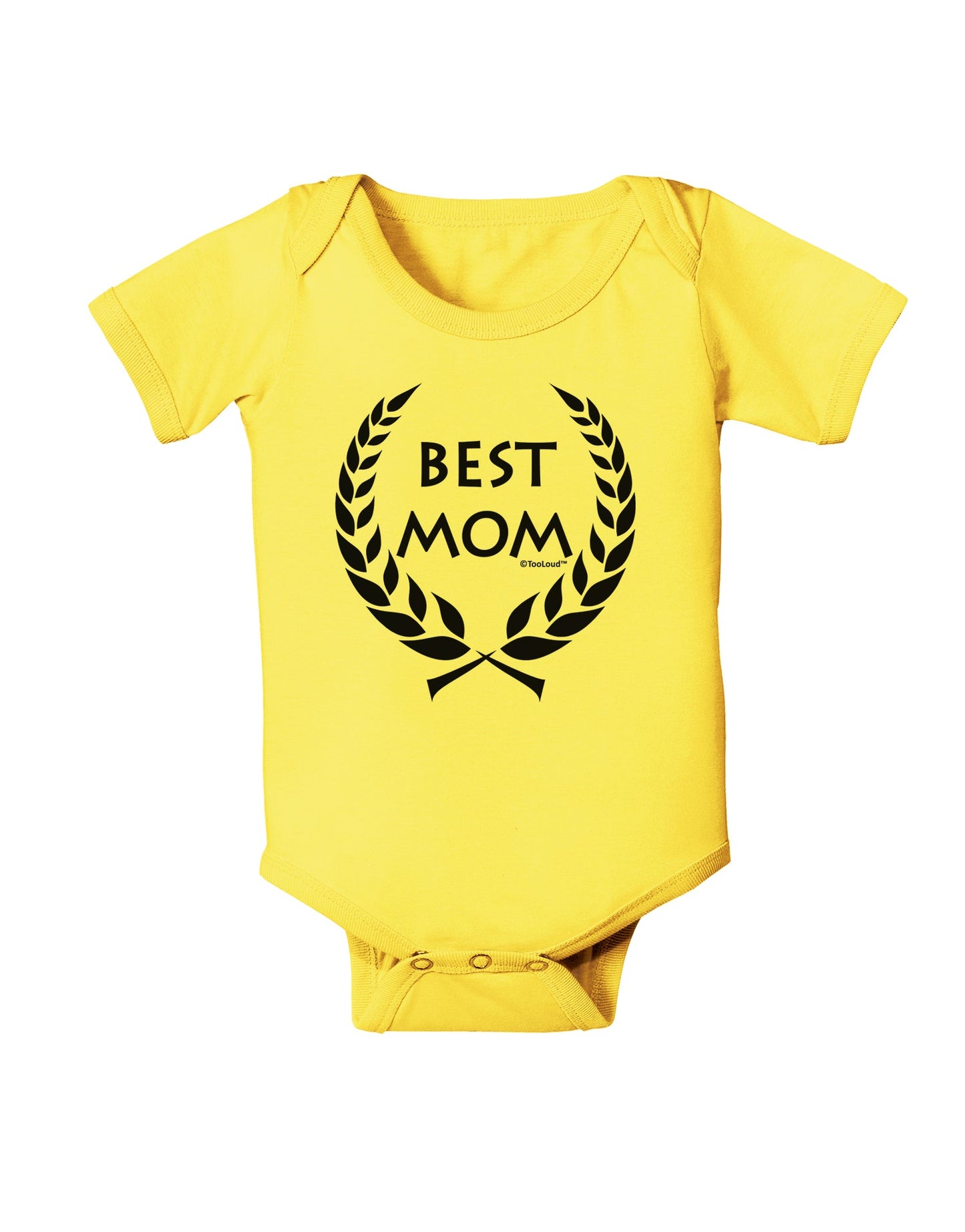 Best Mom - Wreath Design Baby Romper Bodysuit by TooLoud-Baby Romper-TooLoud-Yellow-06-Months-Davson Sales