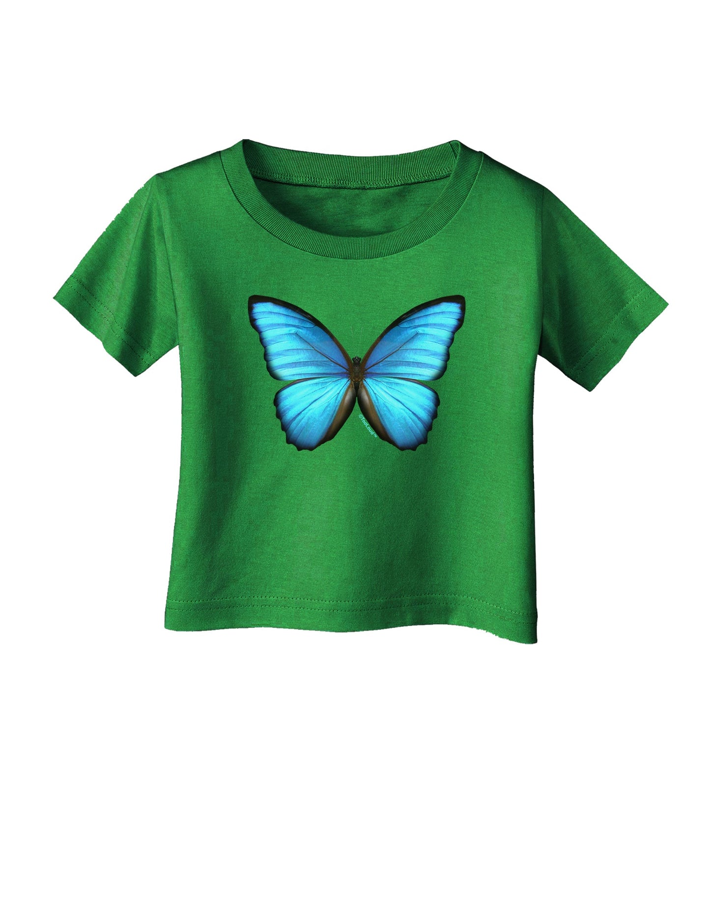 Big Blue Butterfly Infant T-Shirt Dark-Infant T-Shirt-TooLoud-Clover-Green-06-Months-Davson Sales