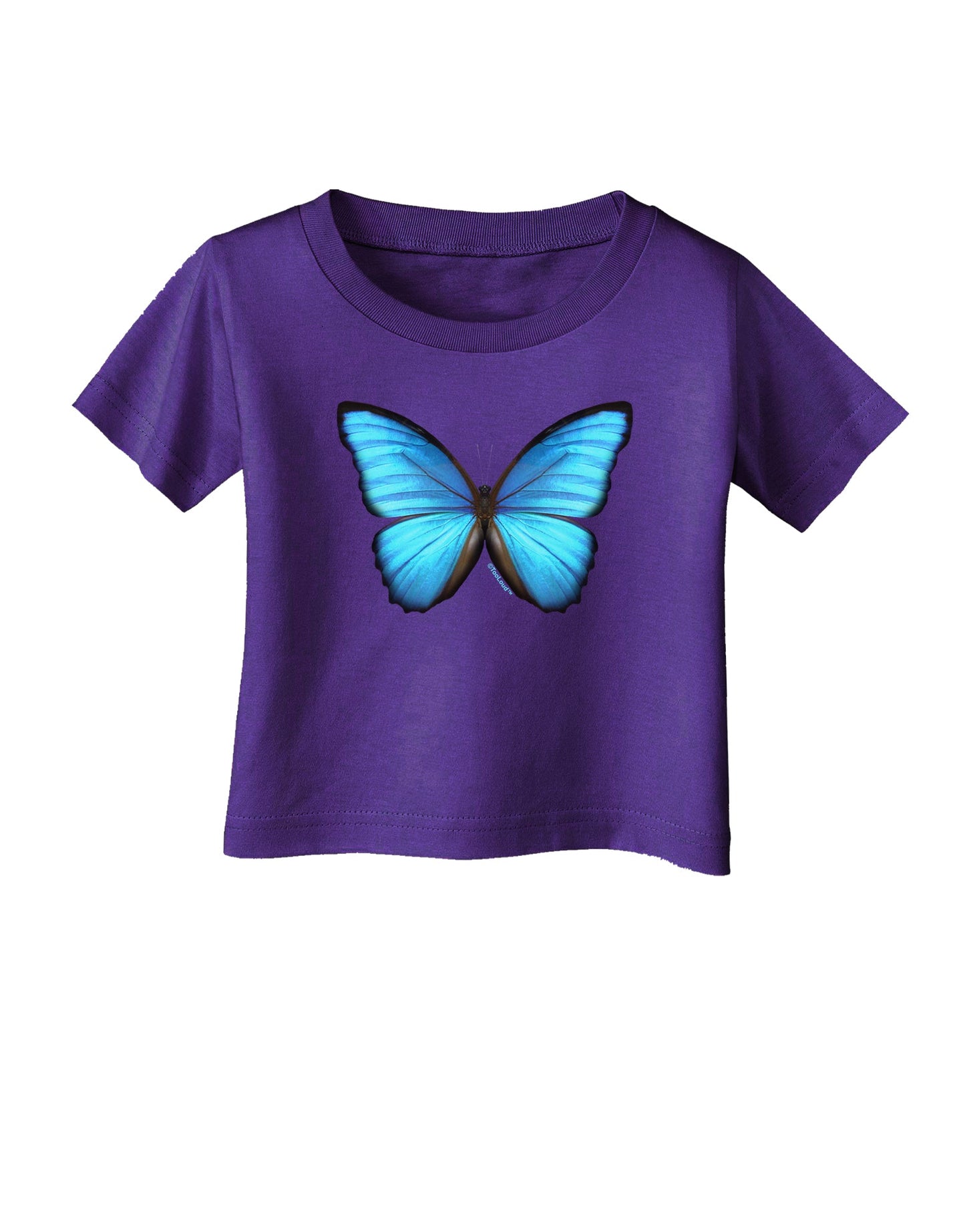 Big Blue Butterfly Infant T-Shirt Dark-Infant T-Shirt-TooLoud-Purple-06-Months-Davson Sales