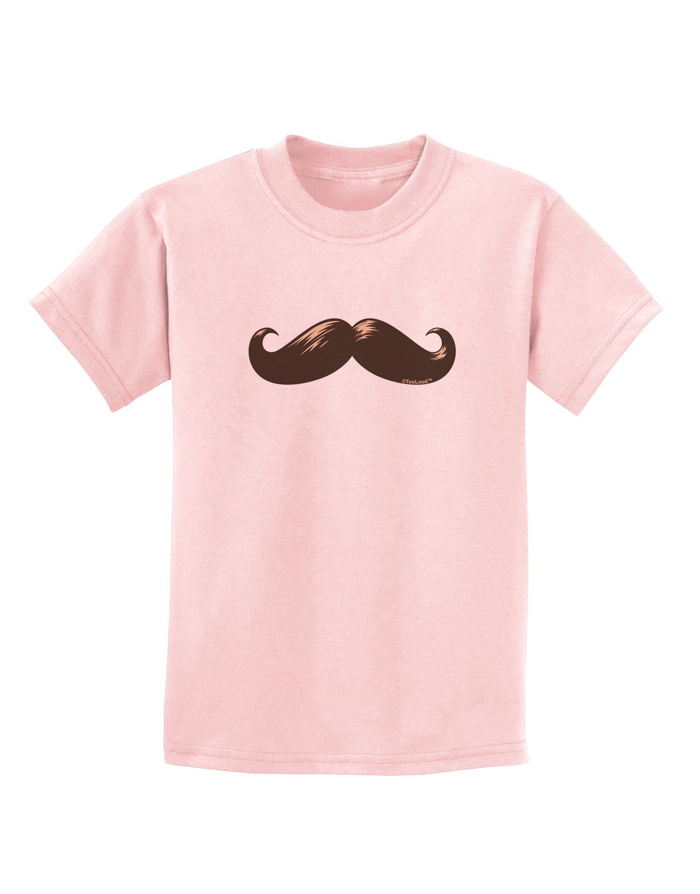 Big Brown Mustache Childrens T-Shirt-Childrens T-Shirt-TooLoud-PalePink-X-Small-Davson Sales