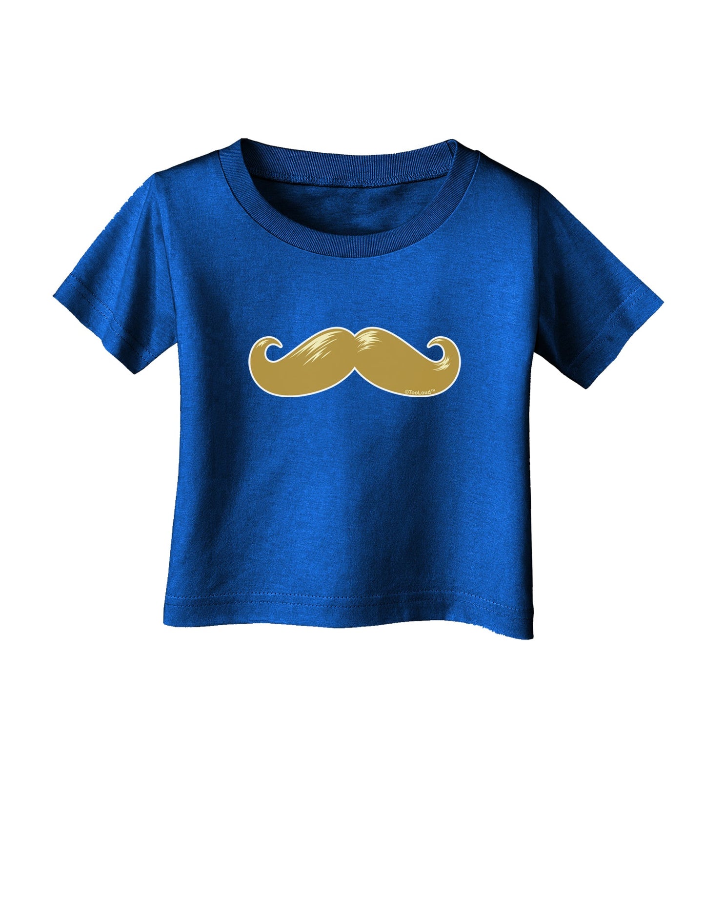 Big Gold Blonde Mustache Infant T-Shirt Dark-Infant T-Shirt-TooLoud-Royal-Blue-06-Months-Davson Sales
