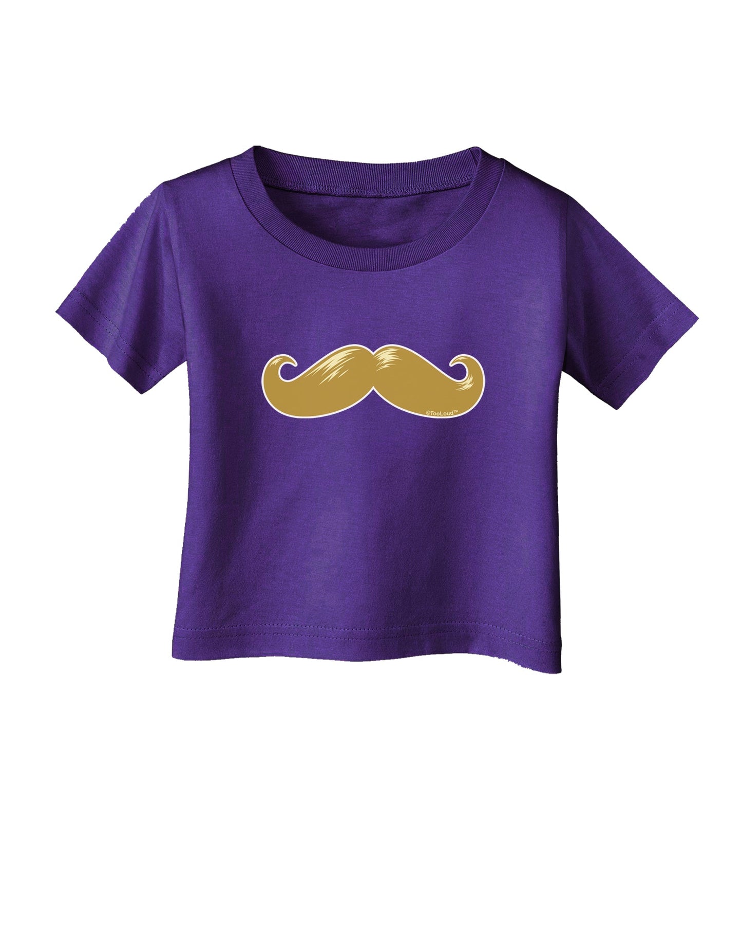 Big Gold Blonde Mustache Infant T-Shirt Dark-Infant T-Shirt-TooLoud-Purple-06-Months-Davson Sales