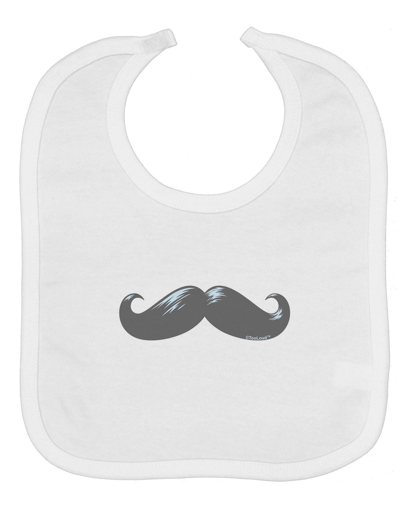 Big Gray Mustache Baby Bib