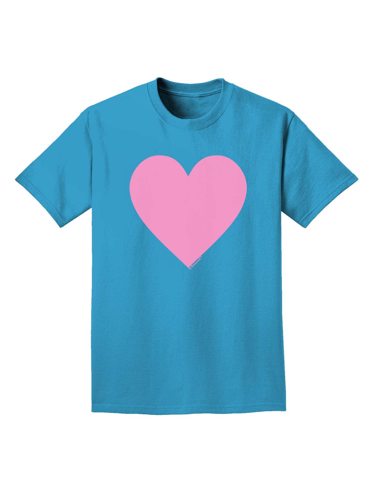 Big Pink Heart Valentine's Day Adult Dark T-Shirt-Mens T-Shirt-TooLoud-Turquoise-Small-Davson Sales