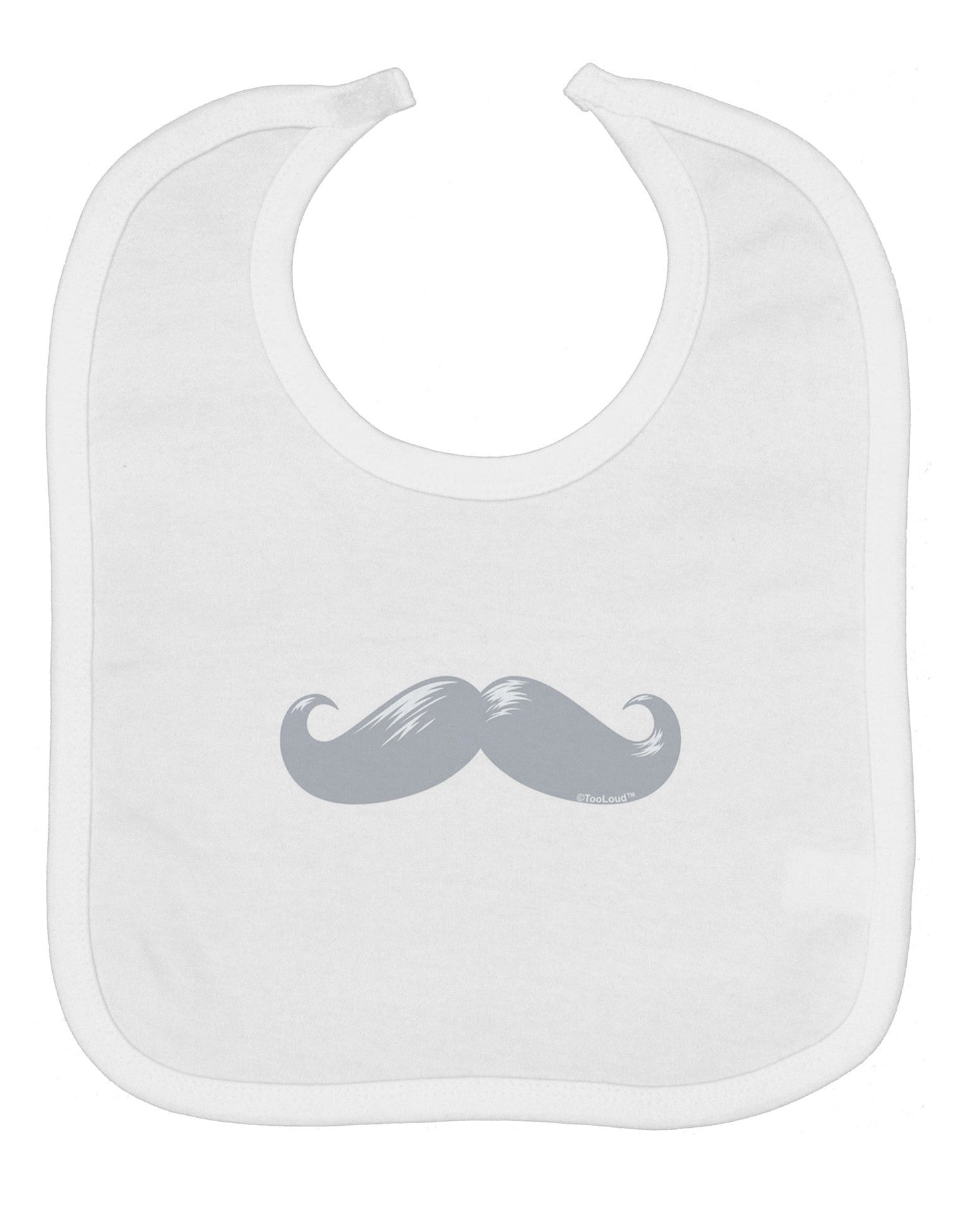Big Silver White Mustache Baby Bib