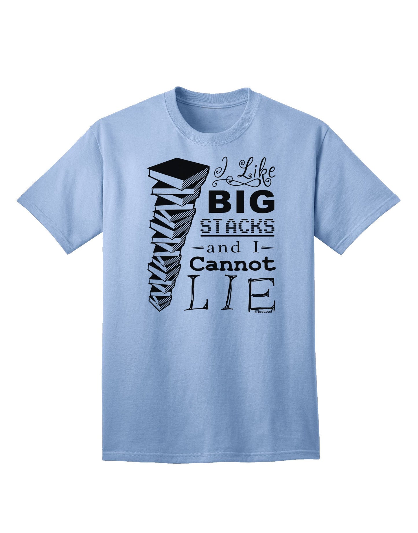 Big Stacks Enthusiast - Book Lover's Adult T-Shirt-Mens T-shirts-TooLoud-Light-Blue-Small-Davson Sales