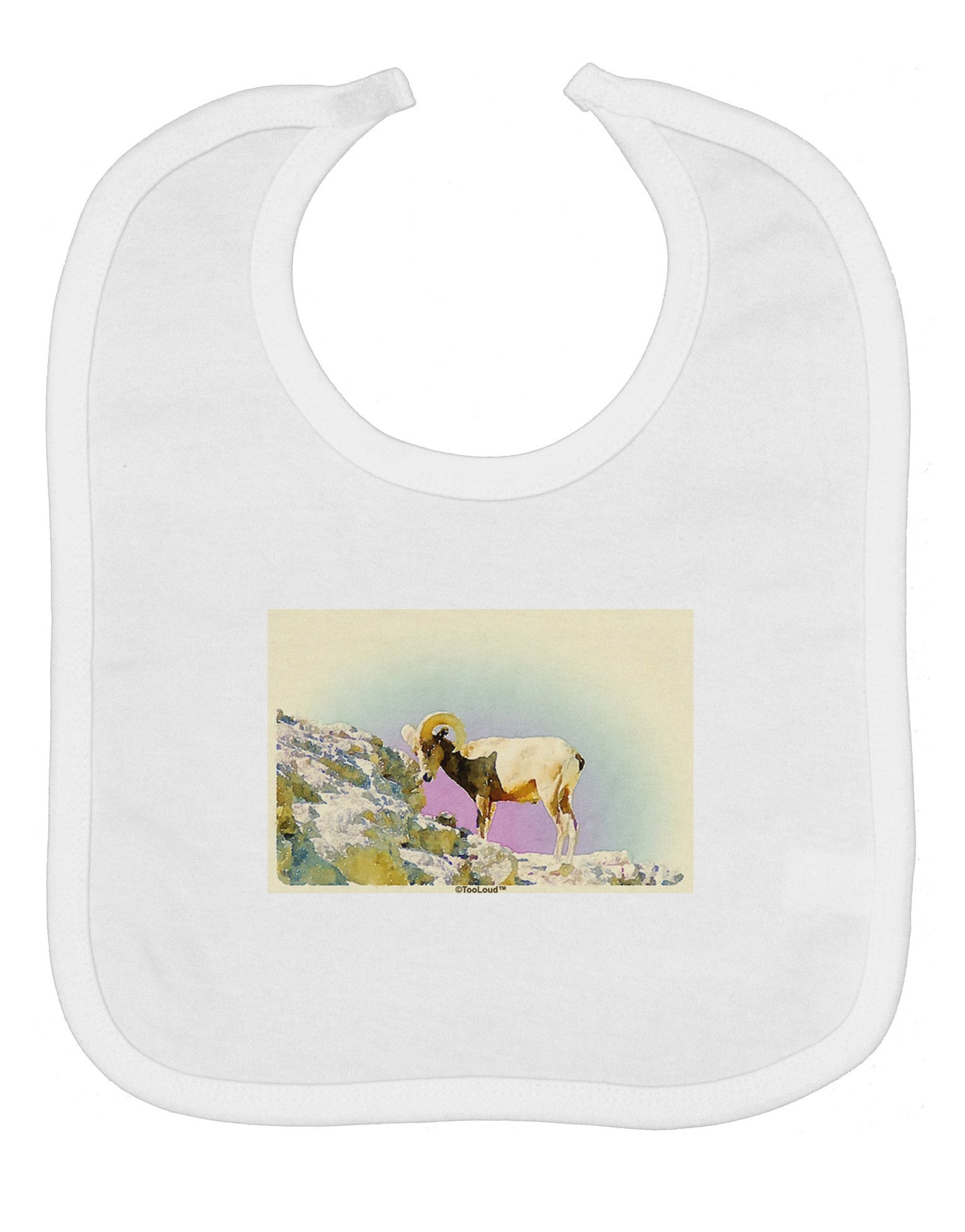Bighorn Ram Watercolor Baby Bib