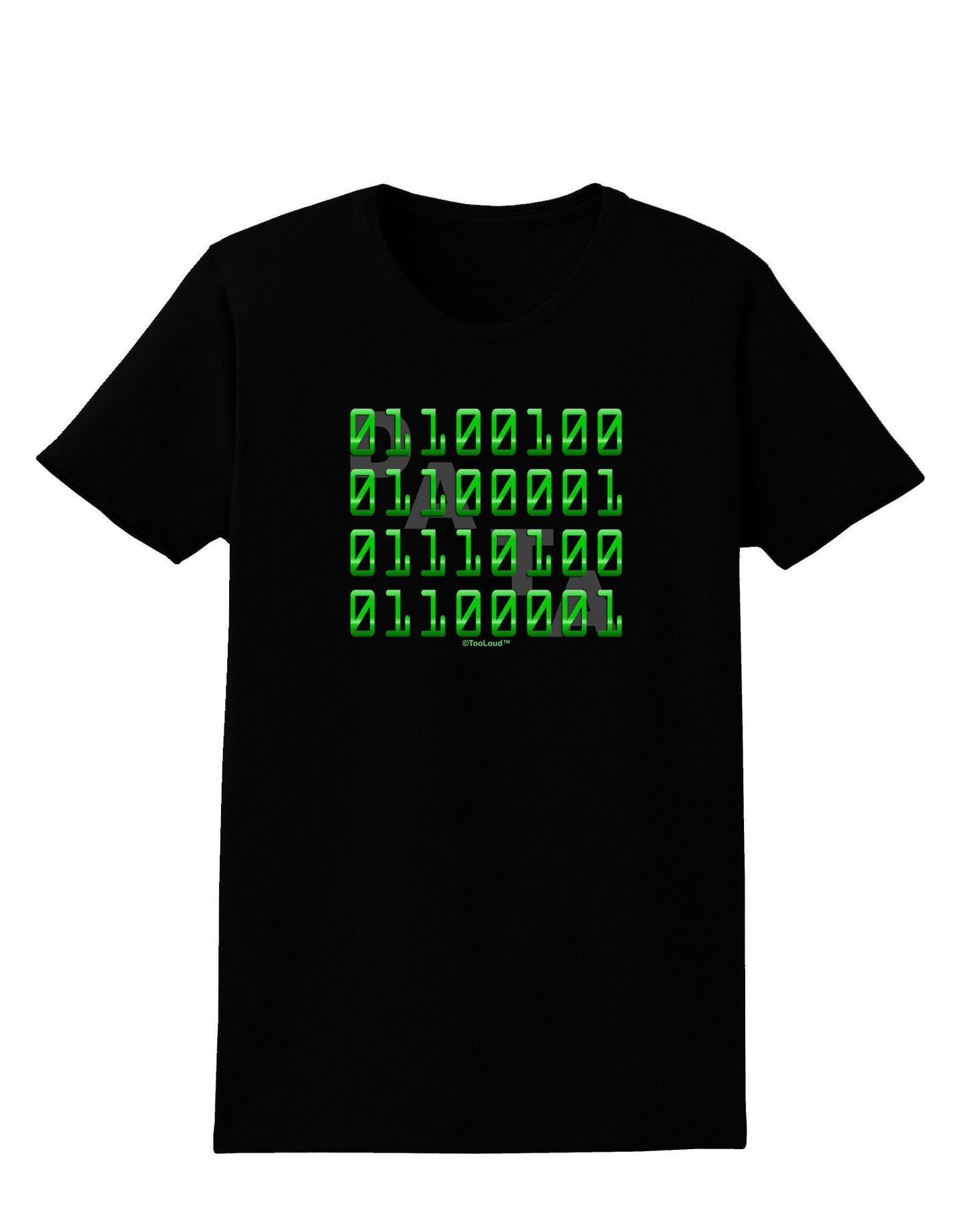 Binary Data Green Womens Dark T-Shirt-TooLoud-Black-XXX-Large-Davson Sales