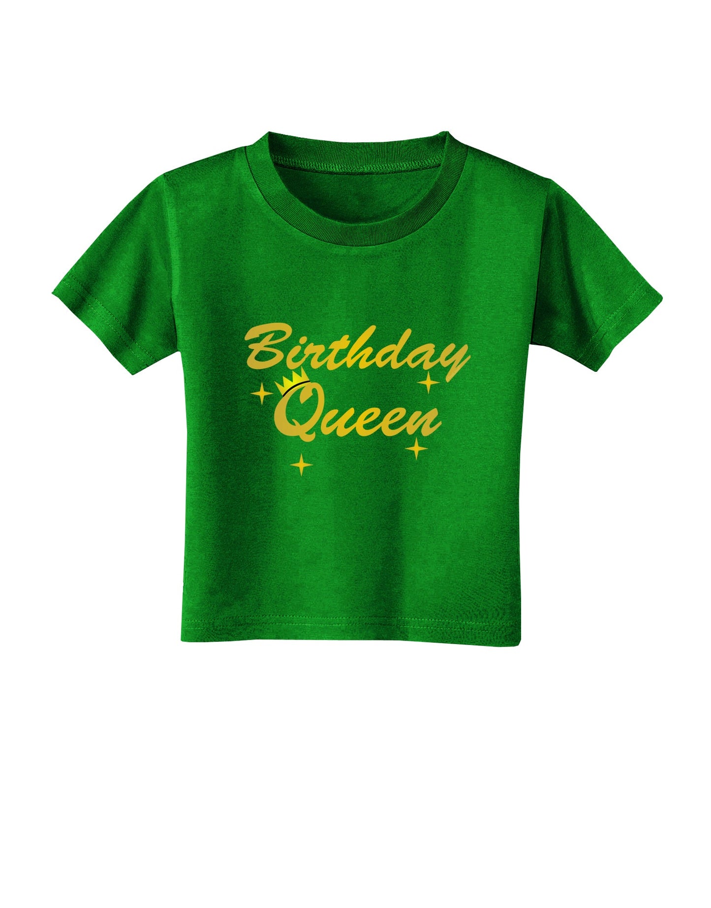 Birthday Queen Text Toddler T-Shirt Dark by TooLoud-Toddler T-Shirt-TooLoud-Clover-Green-2T-Davson Sales