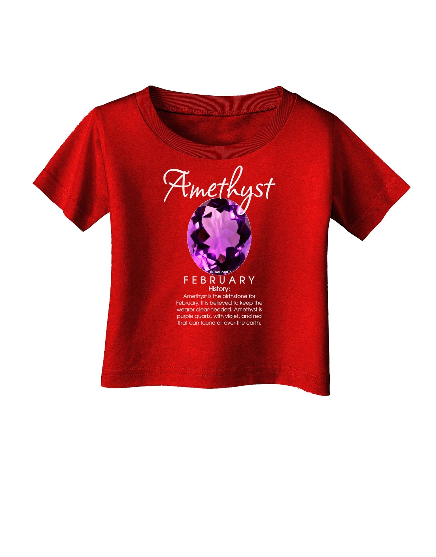 Birthstone Amethyst Dark Infant T-Shirt Dark-Infant T-Shirt-TooLoud-Red-06-Months-Davson Sales