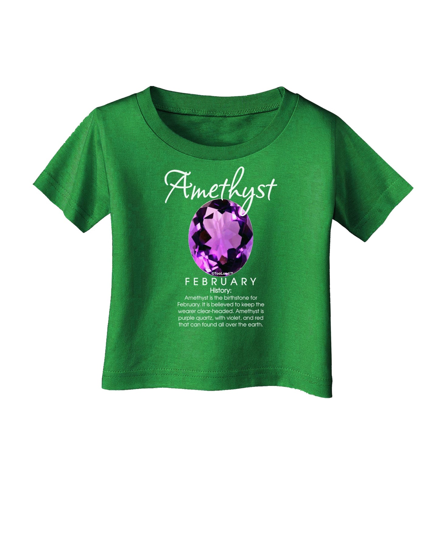 Birthstone Amethyst Dark Infant T-Shirt Dark-Infant T-Shirt-TooLoud-Clover-Green-06-Months-Davson Sales