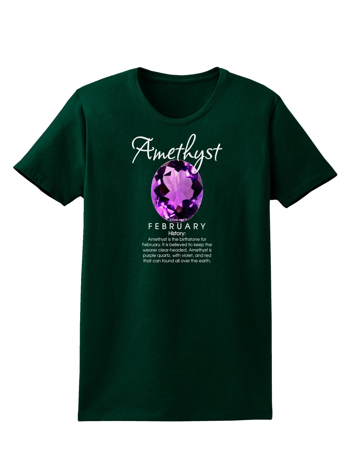 Birthstone Amethyst Dark Womens Dark T-Shirt-TooLoud-Forest-Green-Small-Davson Sales
