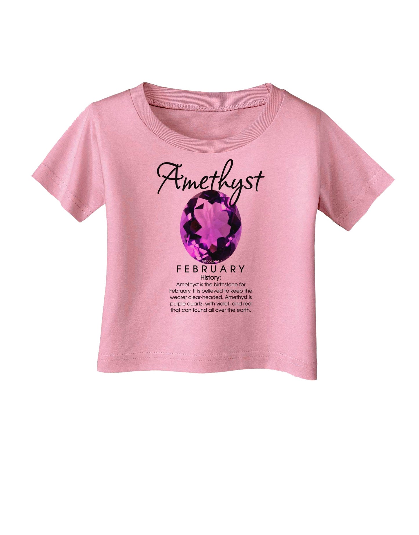 Birthstone Amethyst Infant T-Shirt-Infant T-Shirt-TooLoud-Candy-Pink-06-Months-Davson Sales