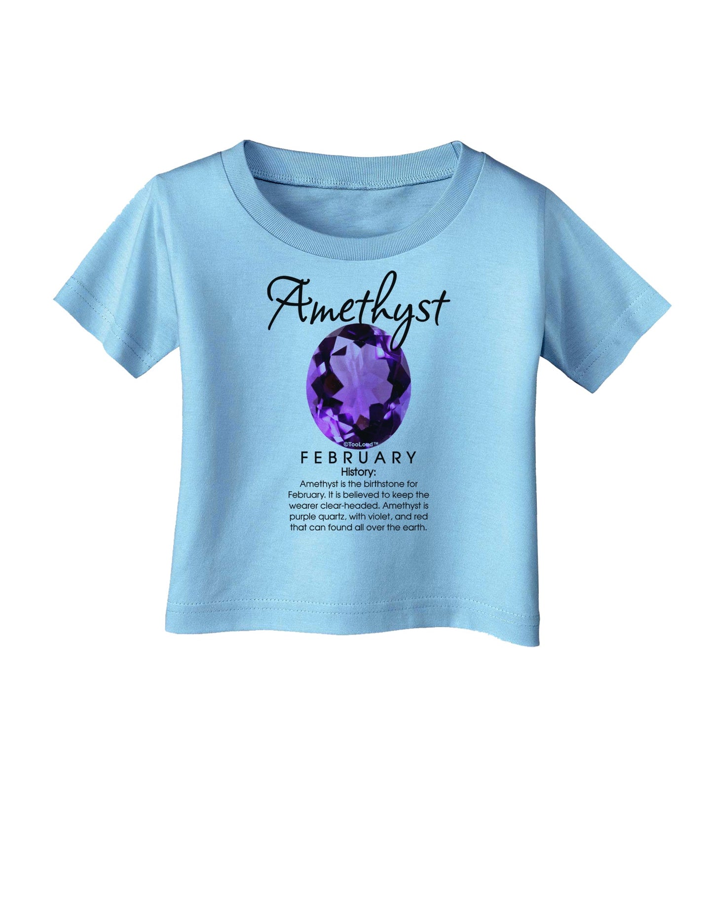 Birthstone Amethyst Infant T-Shirt-Infant T-Shirt-TooLoud-Aquatic-Blue-06-Months-Davson Sales
