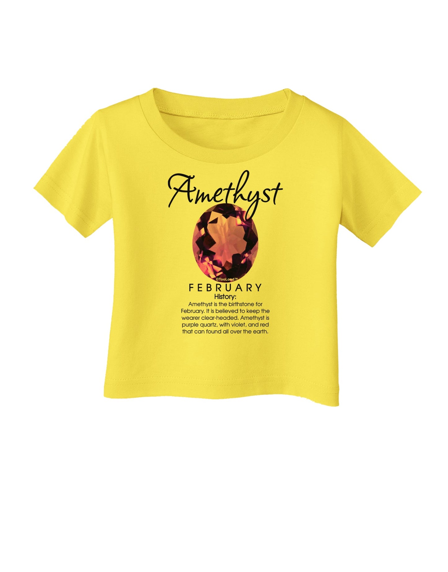 Birthstone Amethyst Infant T-Shirt-Infant T-Shirt-TooLoud-Yellow-06-Months-Davson Sales
