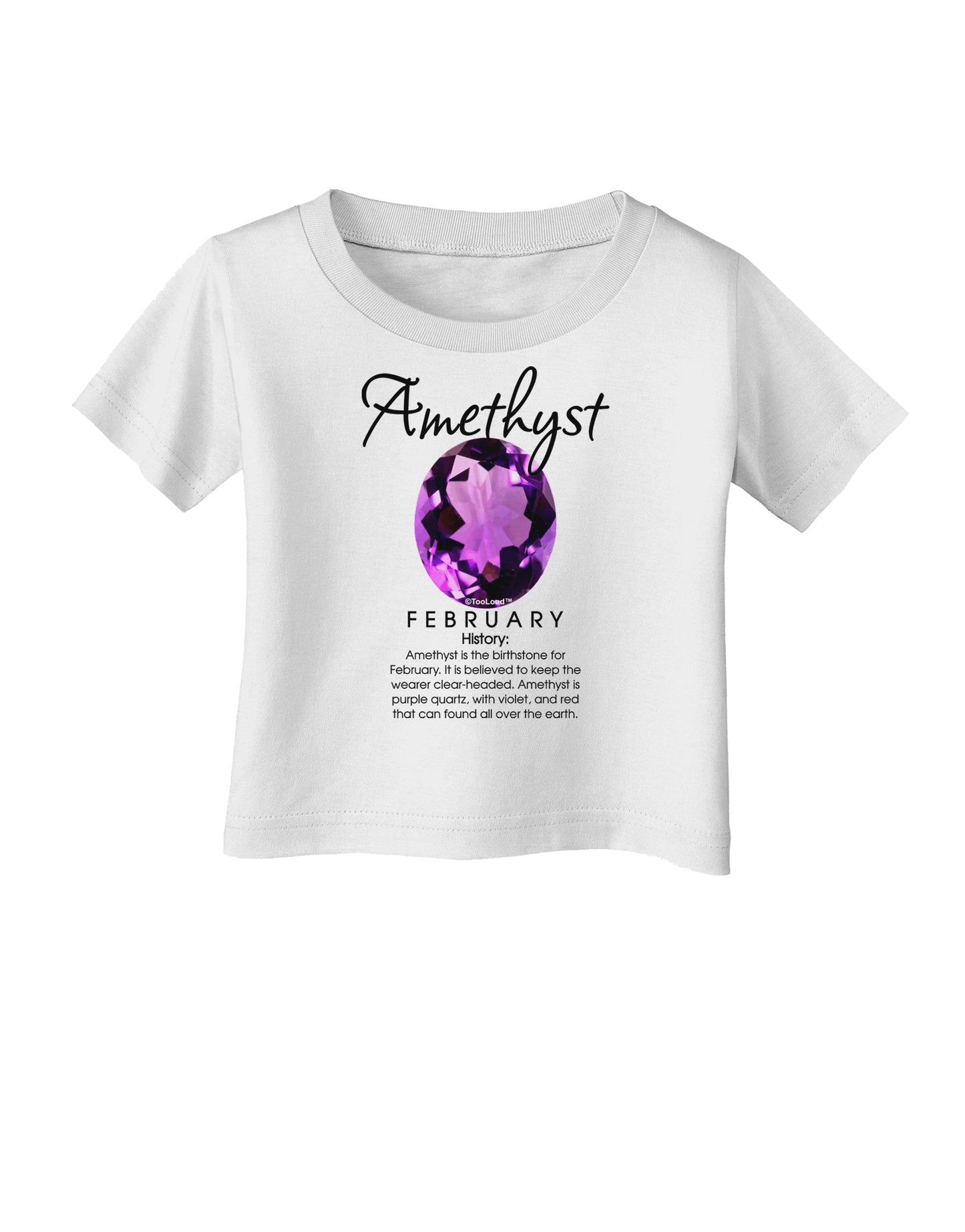 Birthstone Amethyst Infant T-Shirt-Infant T-Shirt-TooLoud-White-06-Months-Davson Sales