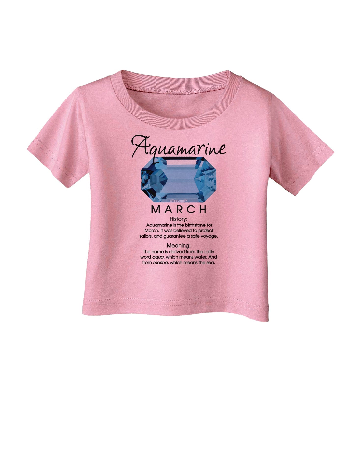 Birthstone Aquamarine Infant T-Shirt-Infant T-Shirt-TooLoud-Candy-Pink-06-Months-Davson Sales