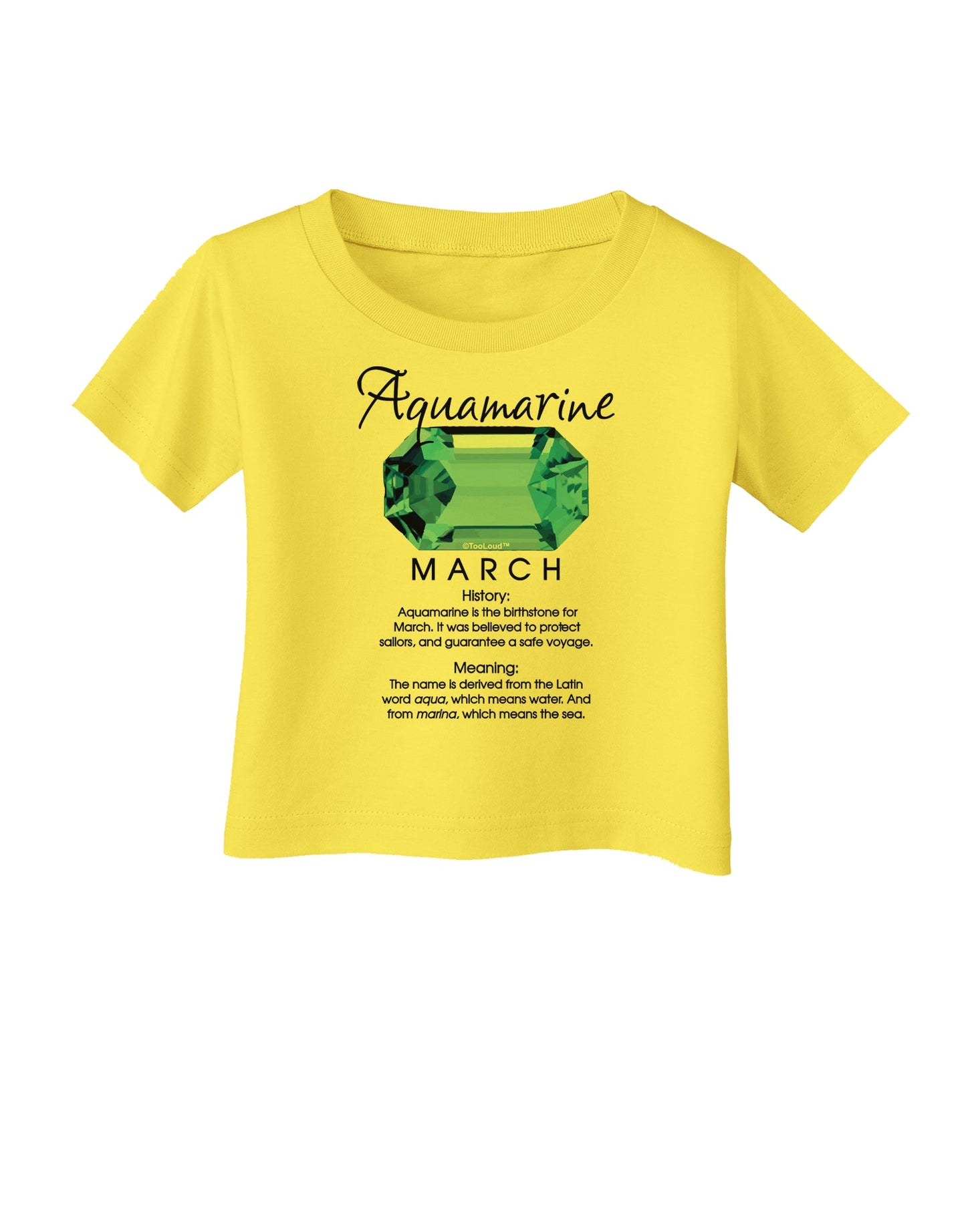 Birthstone Aquamarine Infant T-Shirt-Infant T-Shirt-TooLoud-Yellow-06-Months-Davson Sales