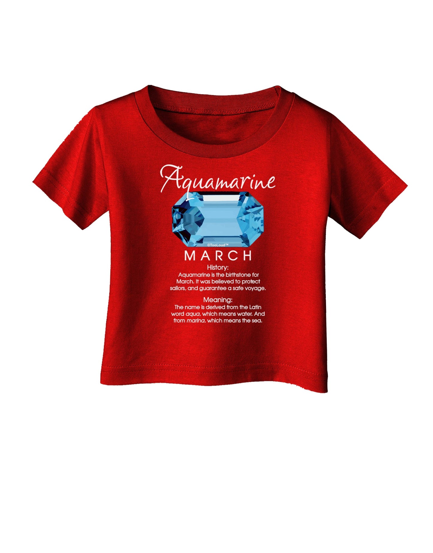 Birthstone Aquamarine Infant T-Shirt Dark-Infant T-Shirt-TooLoud-Red-06-Months-Davson Sales