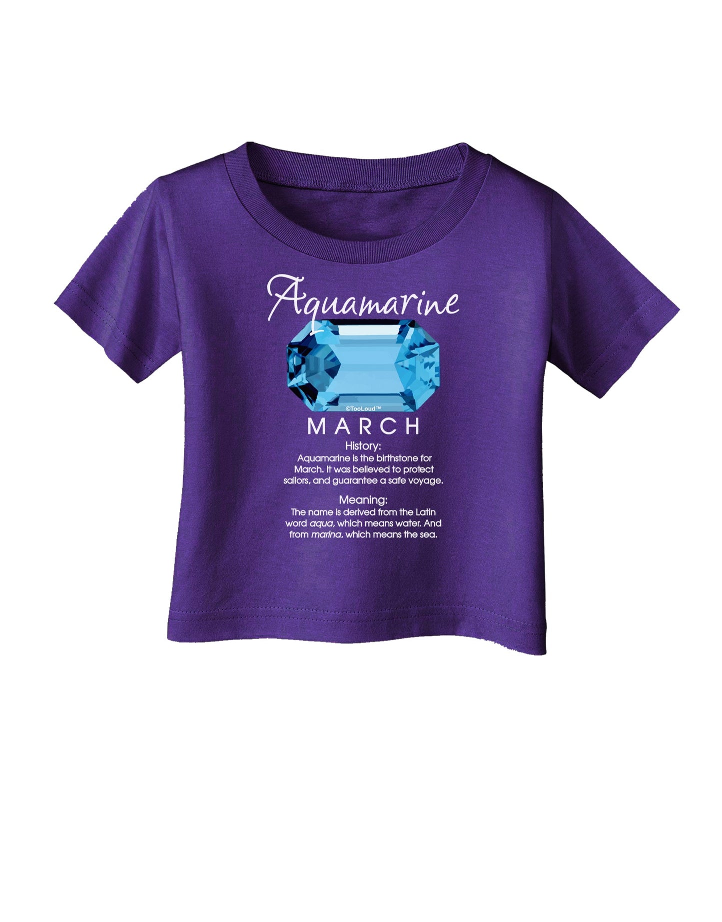 Birthstone Aquamarine Infant T-Shirt Dark-Infant T-Shirt-TooLoud-Purple-06-Months-Davson Sales
