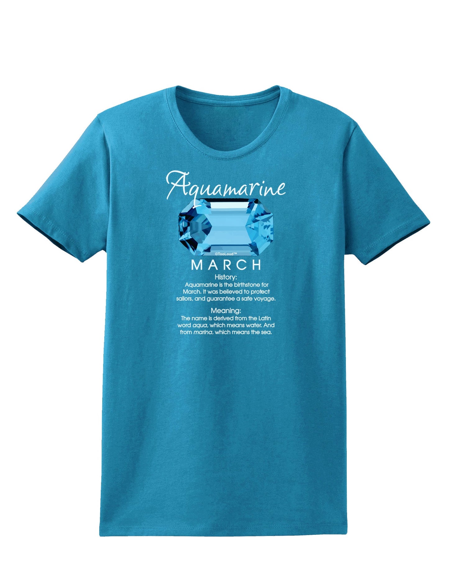Birthstone Aquamarine Womens Dark T-Shirt-TooLoud-Turquoise-X-Small-Davson Sales