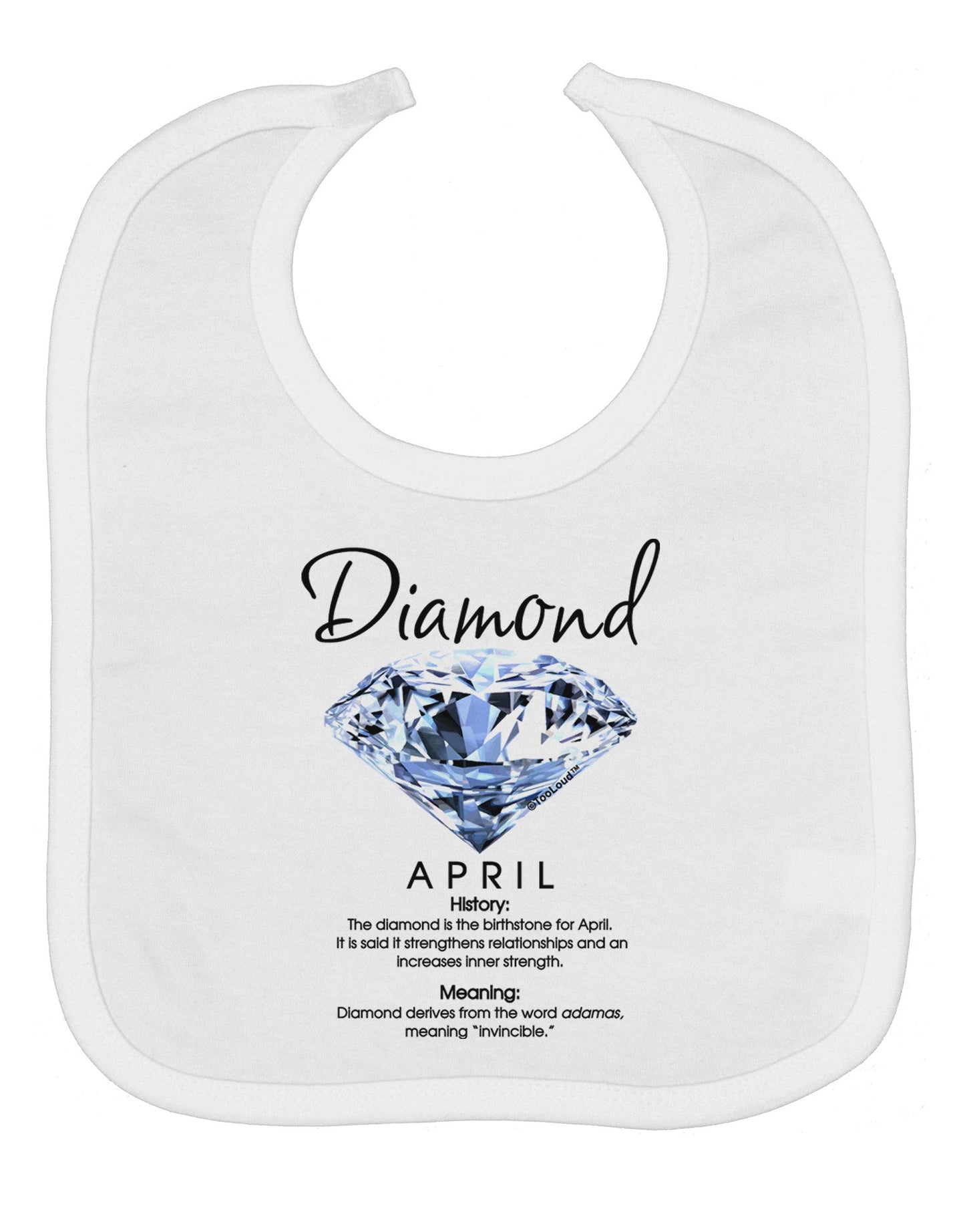 Birthstone Diamond Baby Bib