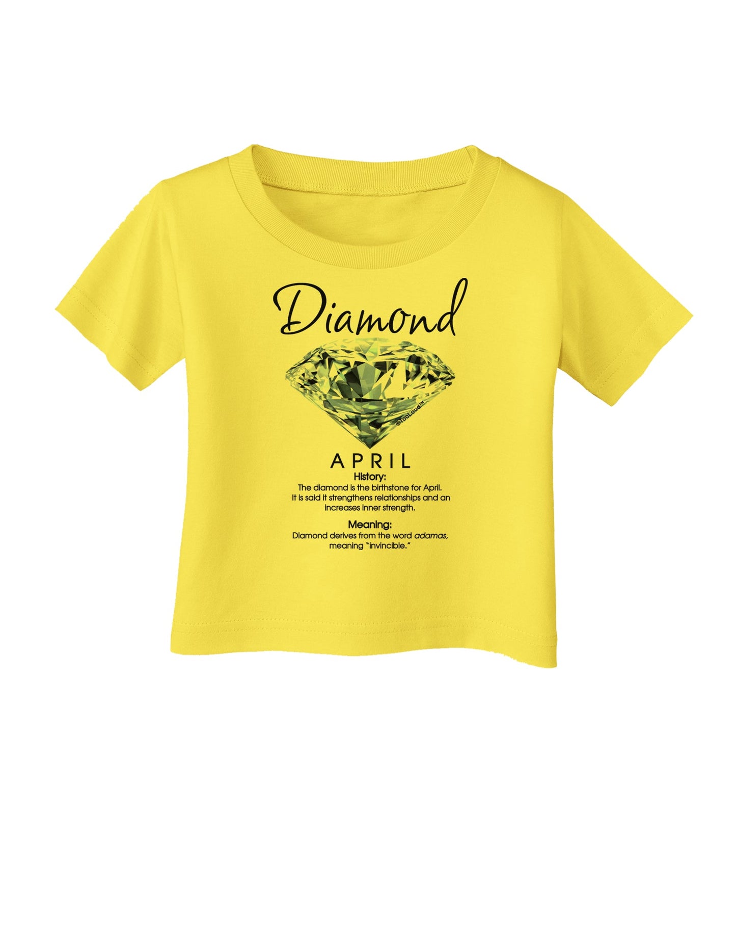 Birthstone Diamond Infant T-Shirt-Infant T-Shirt-TooLoud-Yellow-06-Months-Davson Sales