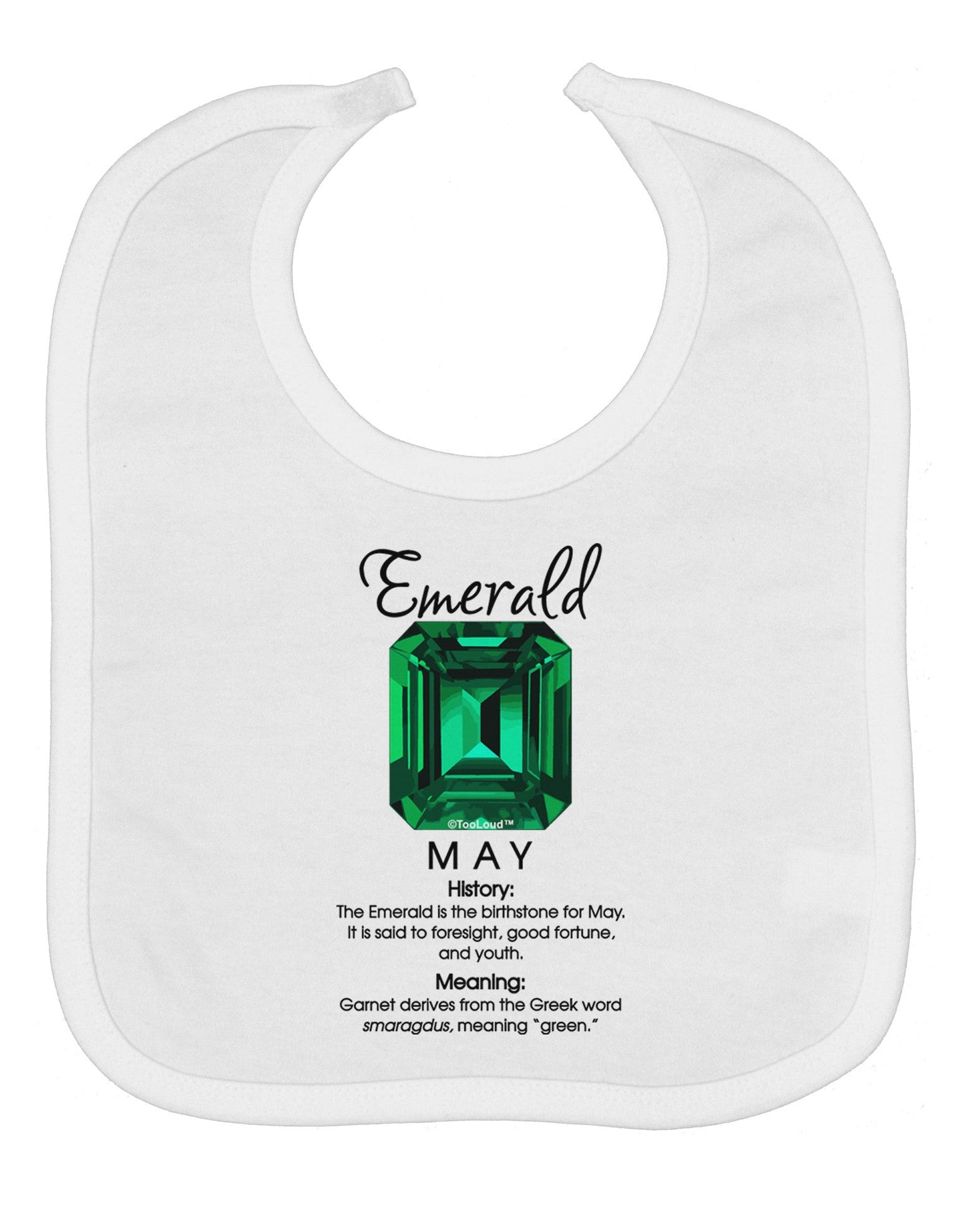 Birthstone Emerald Baby Bib