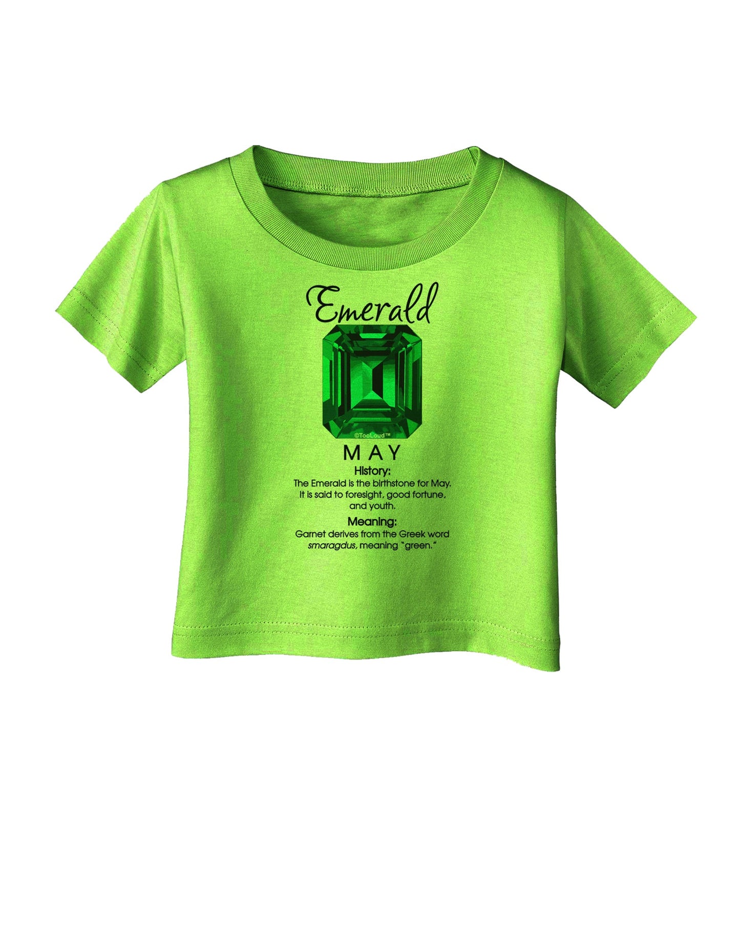 Birthstone Emerald Infant T-Shirt-Infant T-Shirt-TooLoud-Lime-Green-06-Months-Davson Sales