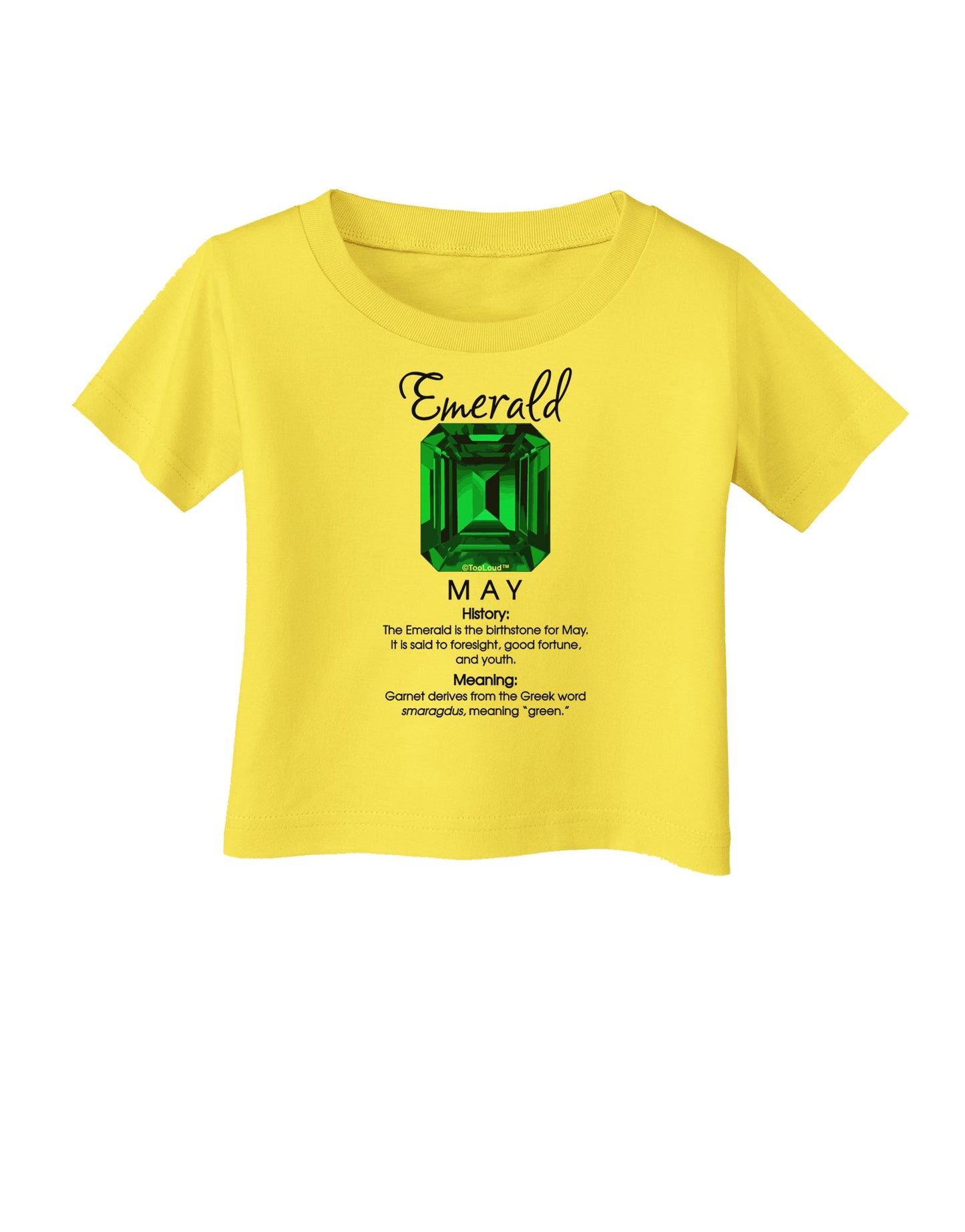Birthstone Emerald Infant T-Shirt-Infant T-Shirt-TooLoud-Yellow-06-Months-Davson Sales