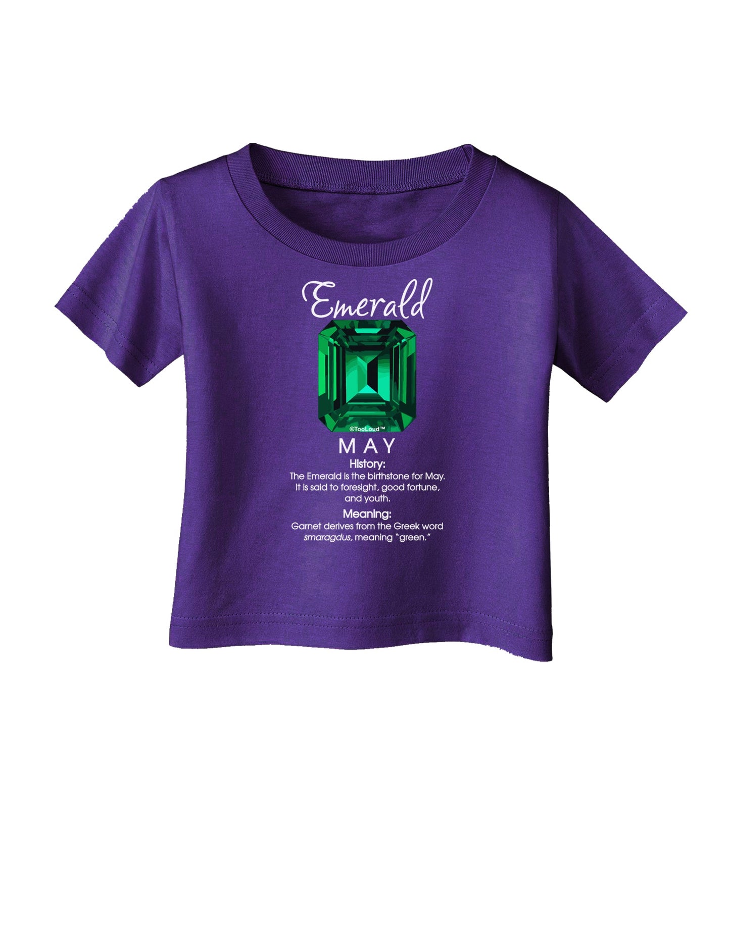 Birthstone Emerald Infant T-Shirt Dark-Infant T-Shirt-TooLoud-Purple-06-Months-Davson Sales