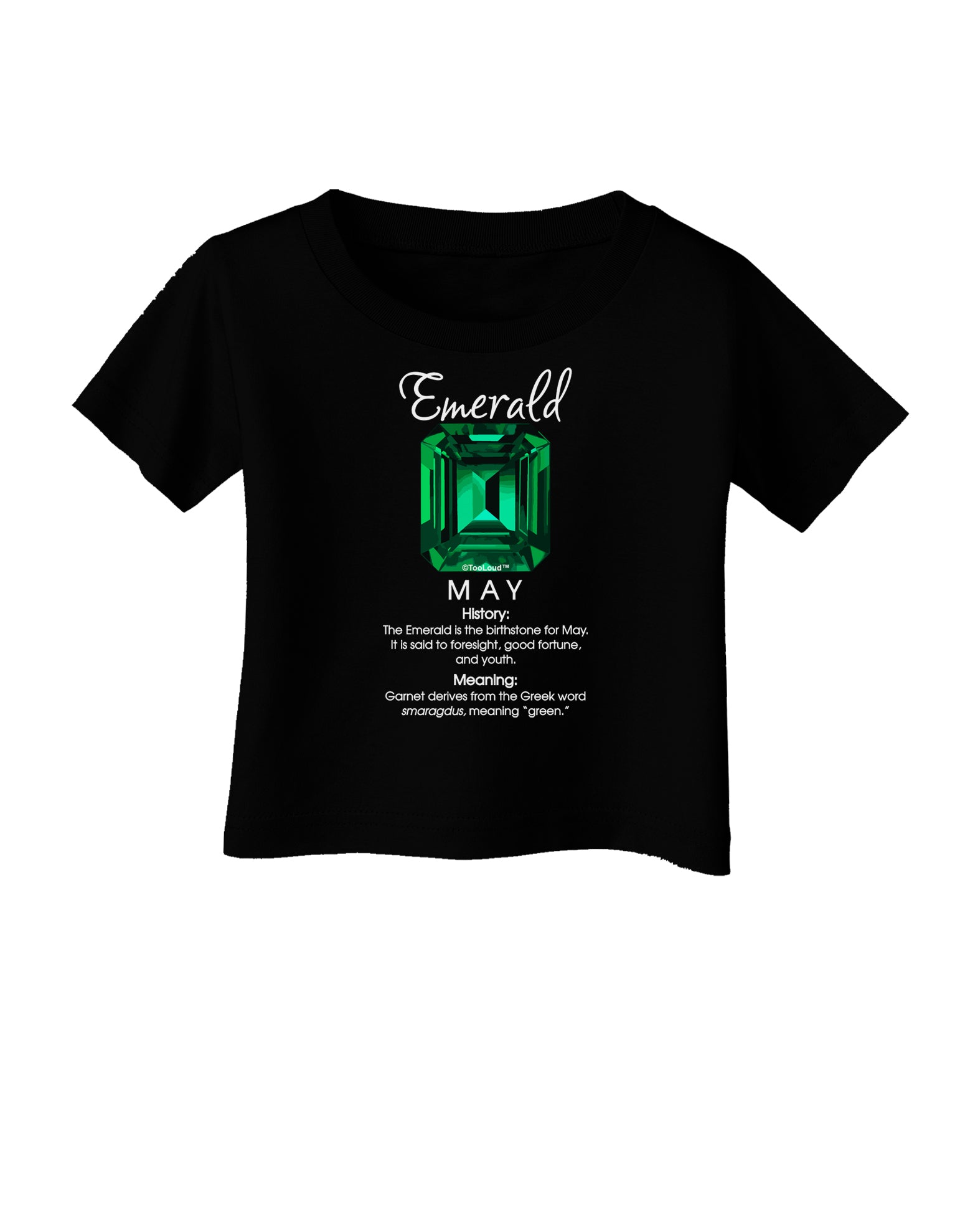 Birthstone Emerald Infant T-Shirt Dark-Infant T-Shirt-TooLoud-Black-06-Months-Davson Sales