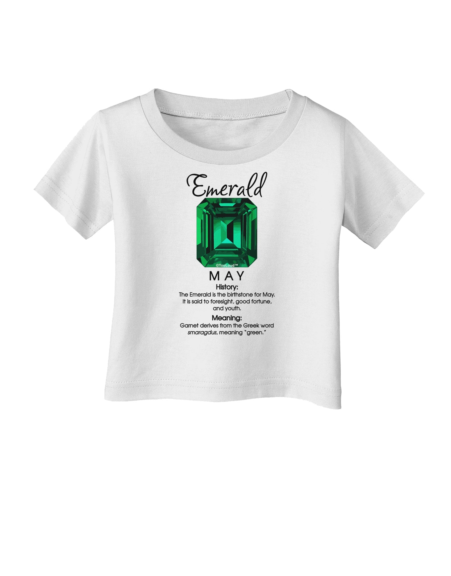 Birthstone Emerald Infant T-Shirt-Infant T-Shirt-TooLoud-White-06-Months-Davson Sales