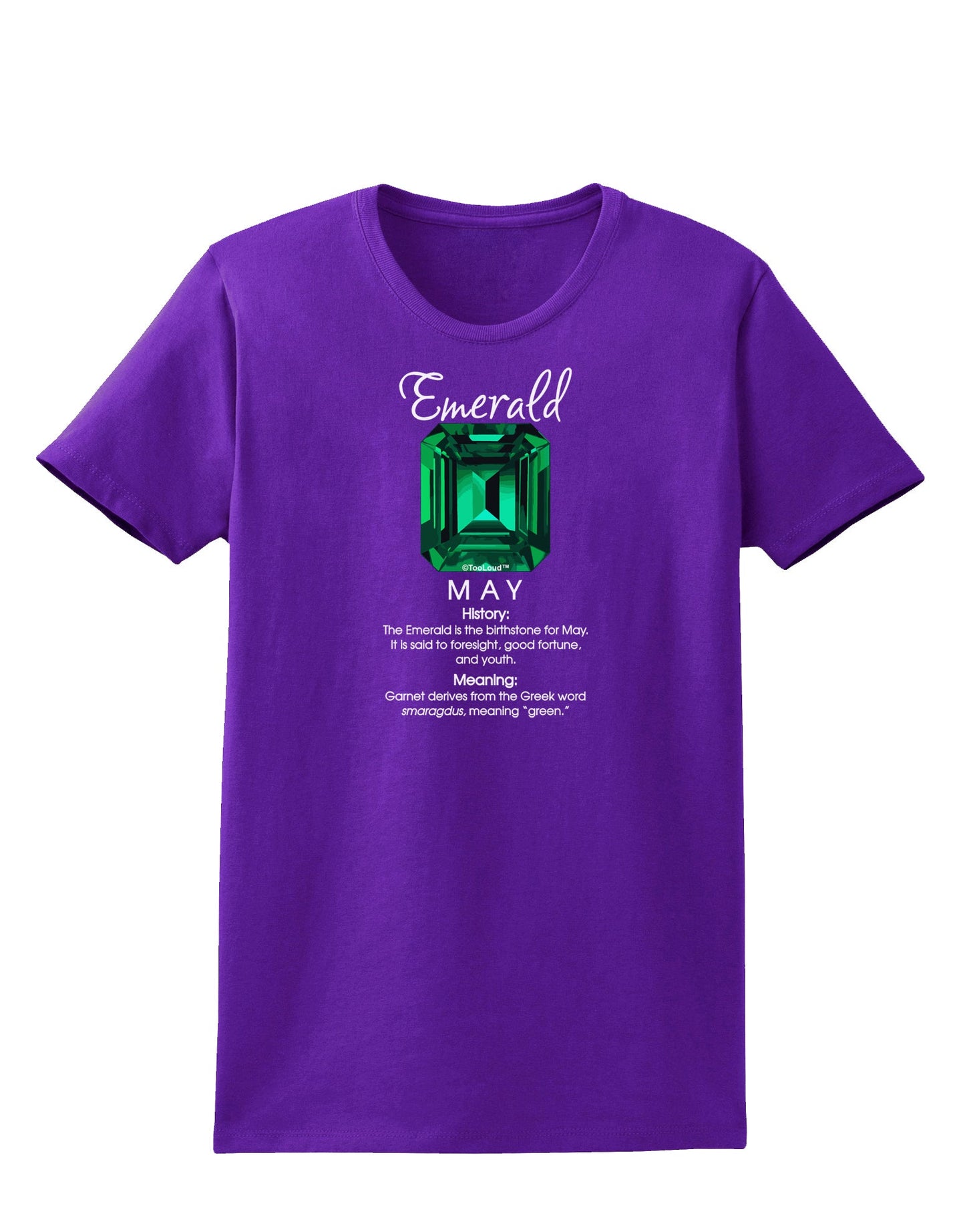 Birthstone Emerald Womens Dark T-Shirt-TooLoud-Purple-X-Small-Davson Sales