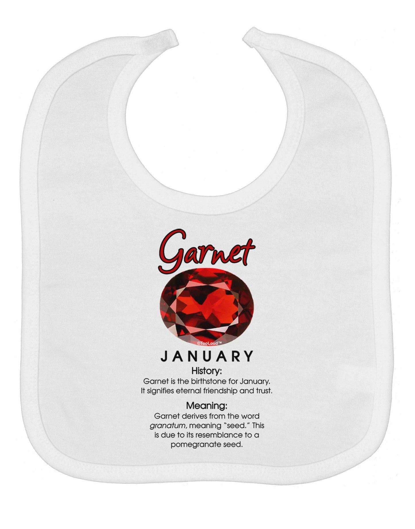 Birthstone Garnet Baby Bib