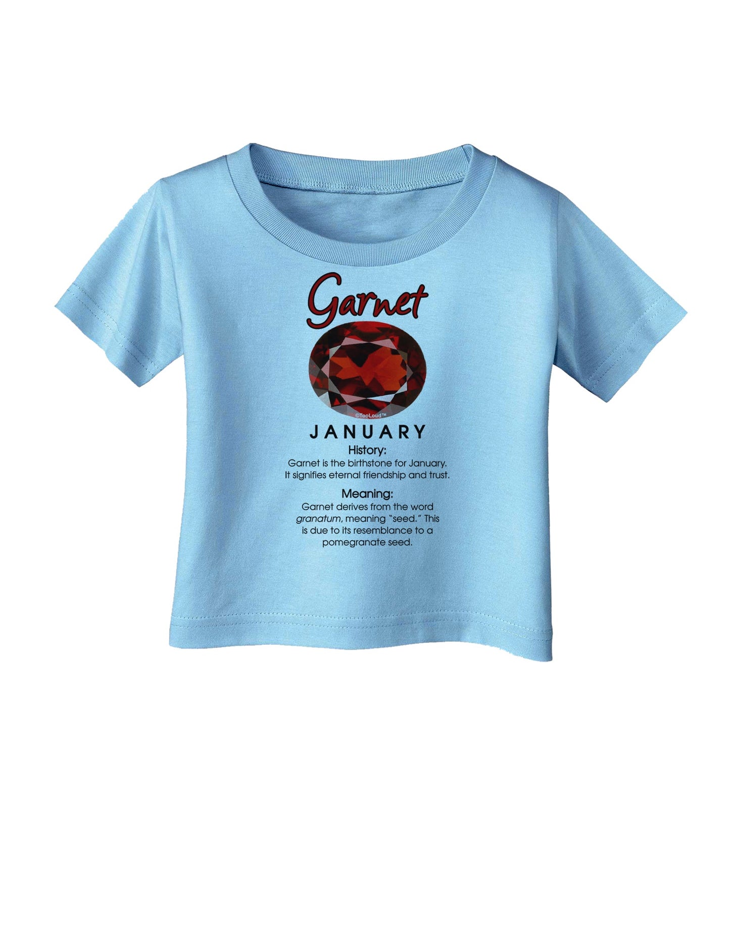 Birthstone Garnet Infant T-Shirt-Infant T-Shirt-TooLoud-Aquatic-Blue-06-Months-Davson Sales