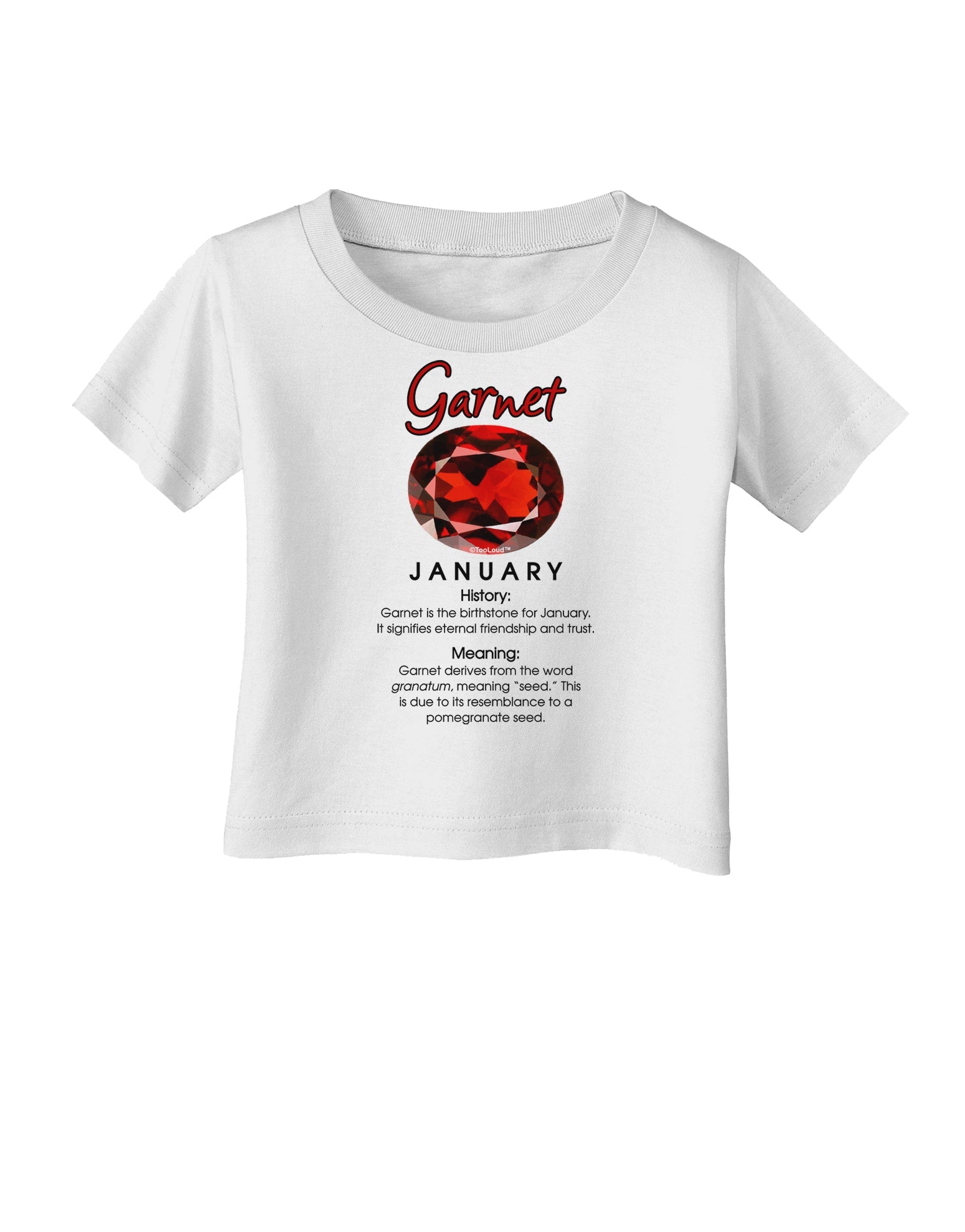 Birthstone Garnet Infant T-Shirt-Infant T-Shirt-TooLoud-White-06-Months-Davson Sales