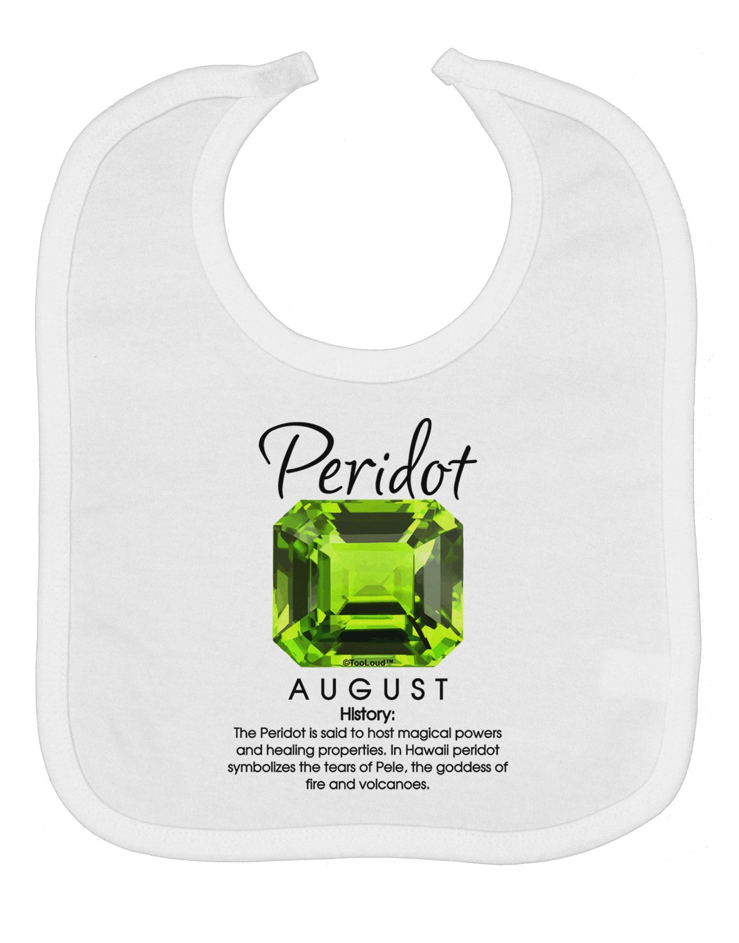 Birthstone Peridot Baby Bib