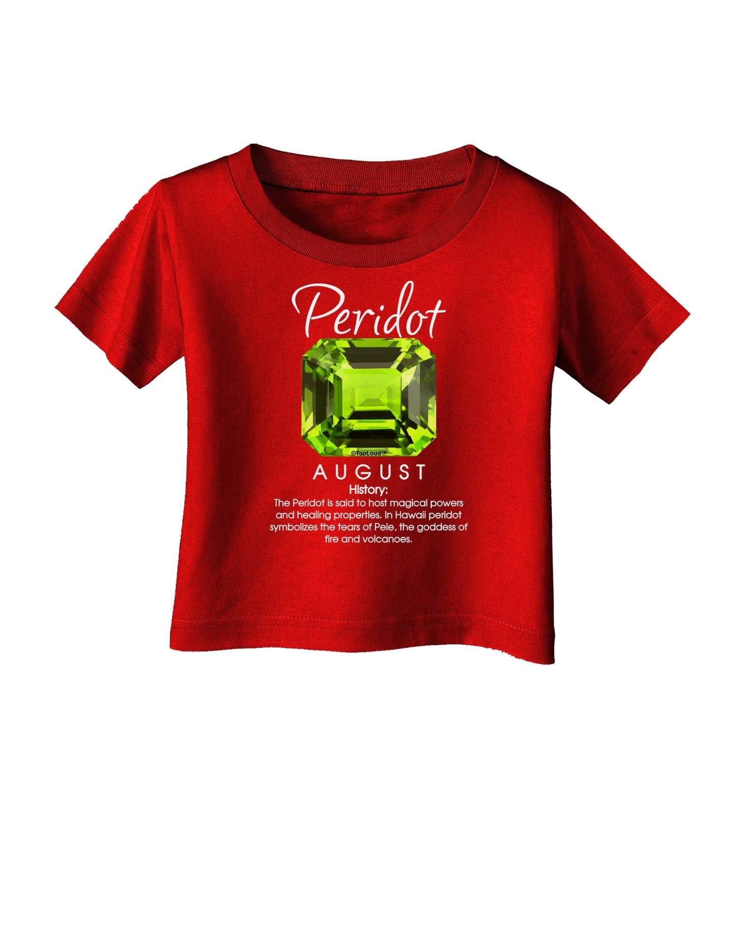 Birthstone Peridot Infant T-Shirt Dark-Infant T-Shirt-TooLoud-Red-06-Months-Davson Sales