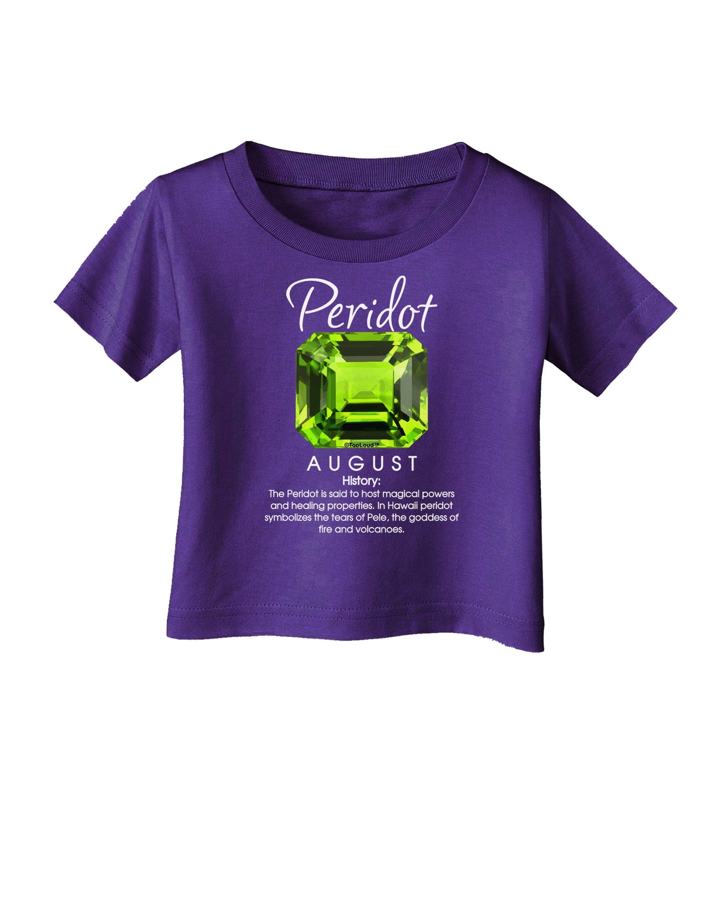 Birthstone Peridot Infant T-Shirt Dark-Infant T-Shirt-TooLoud-Purple-06-Months-Davson Sales
